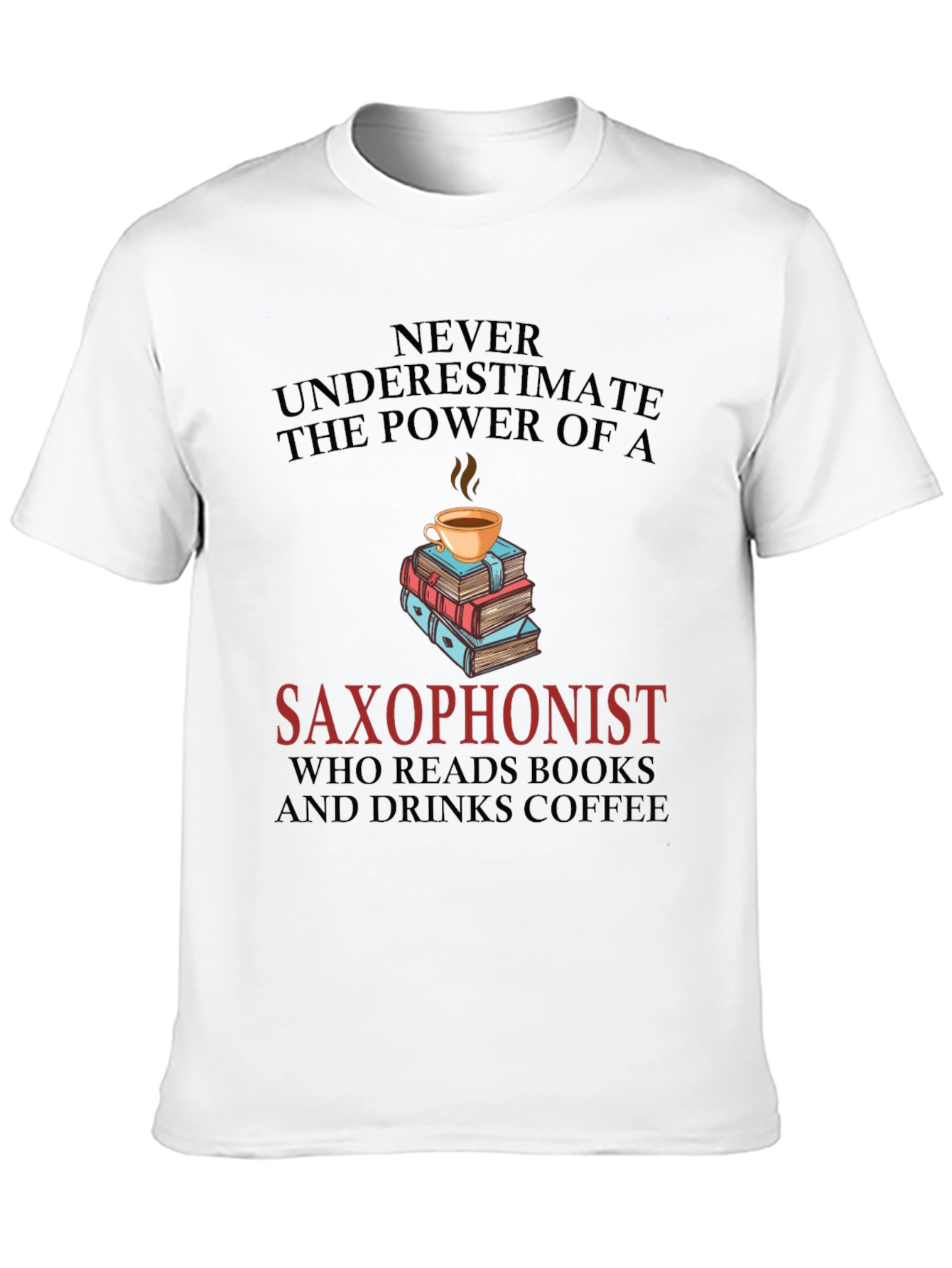 Saxophonist Coffee & Books Graphic Tee