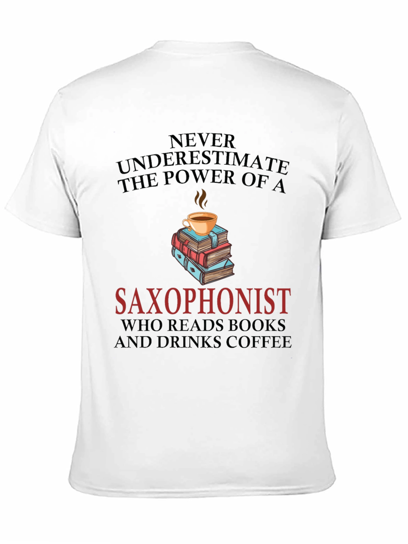 Saxophonist Coffee & Books Graphic Tee