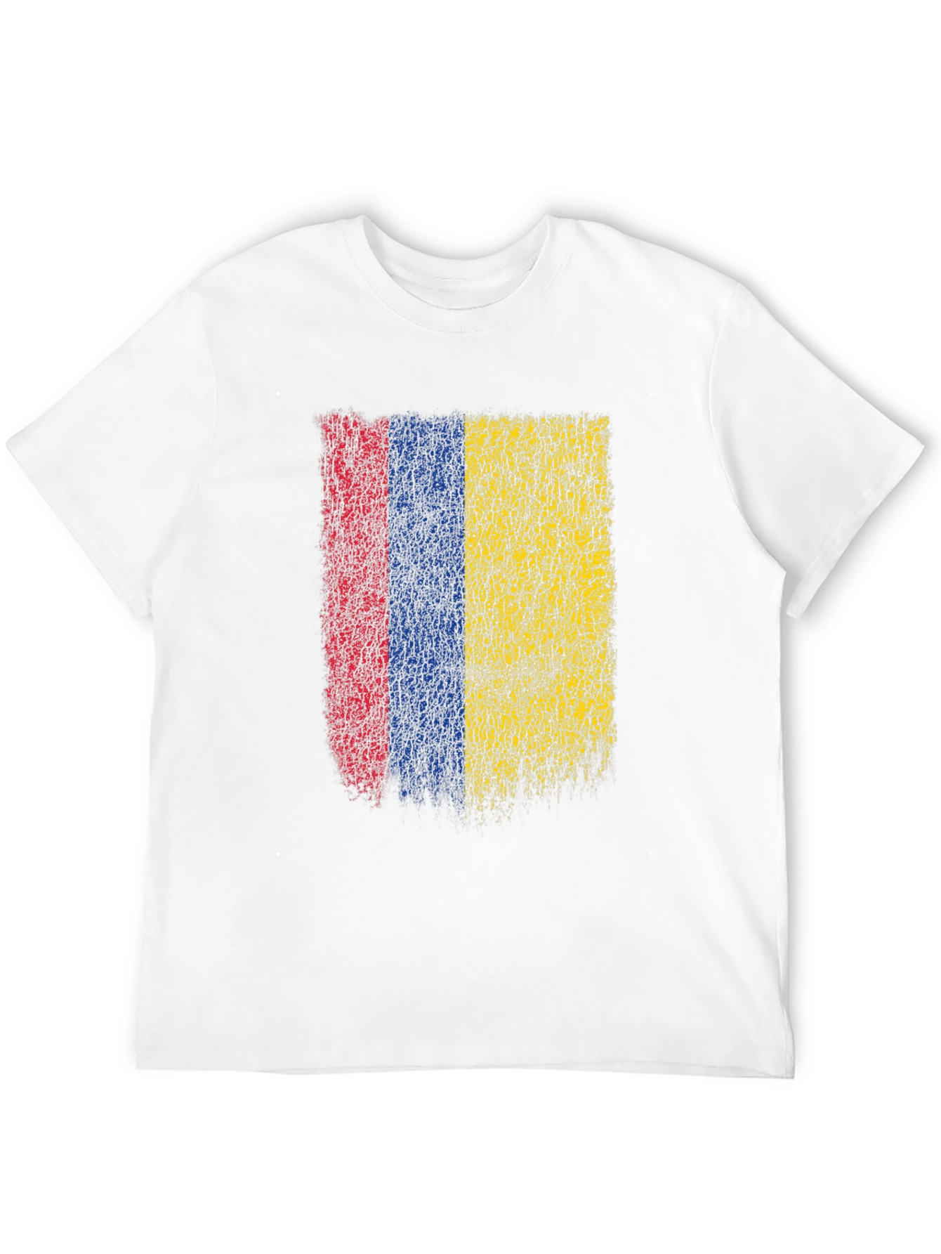 Colombia Flag Grunge Graphic T-Shirt - Black Cotton Tee