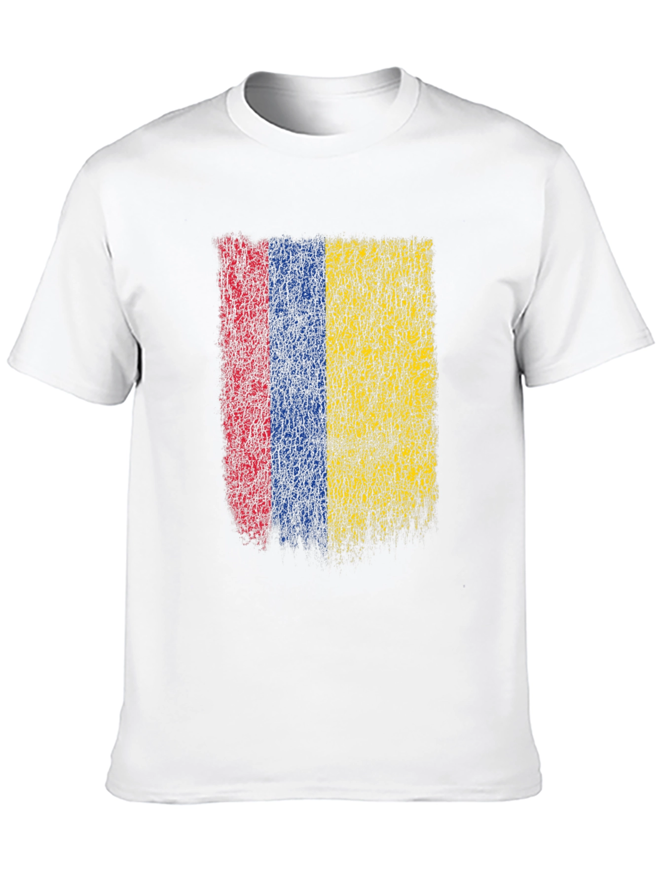 Colombia Flag Grunge Graphic T-Shirt - Black Cotton Tee