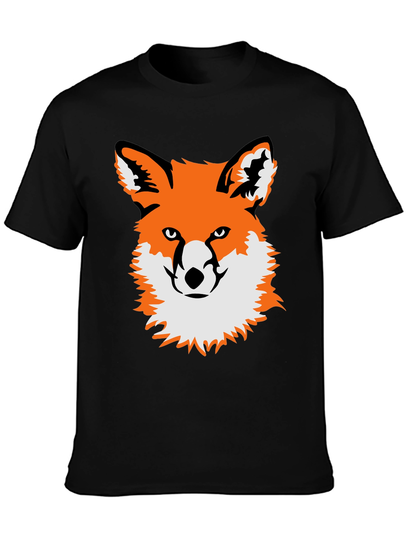 Fox Graphic Black T-Shirt - Unique Animal Tee
