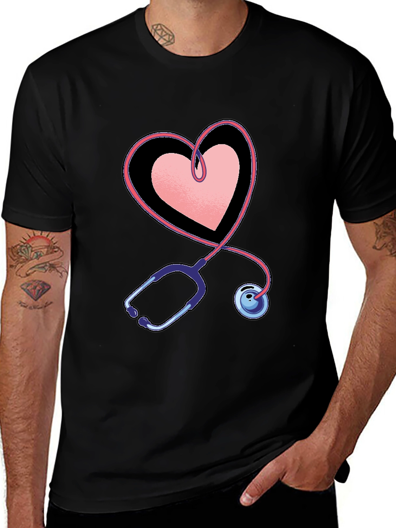 Heart Stethoscope Graphic Tee - Medical Love