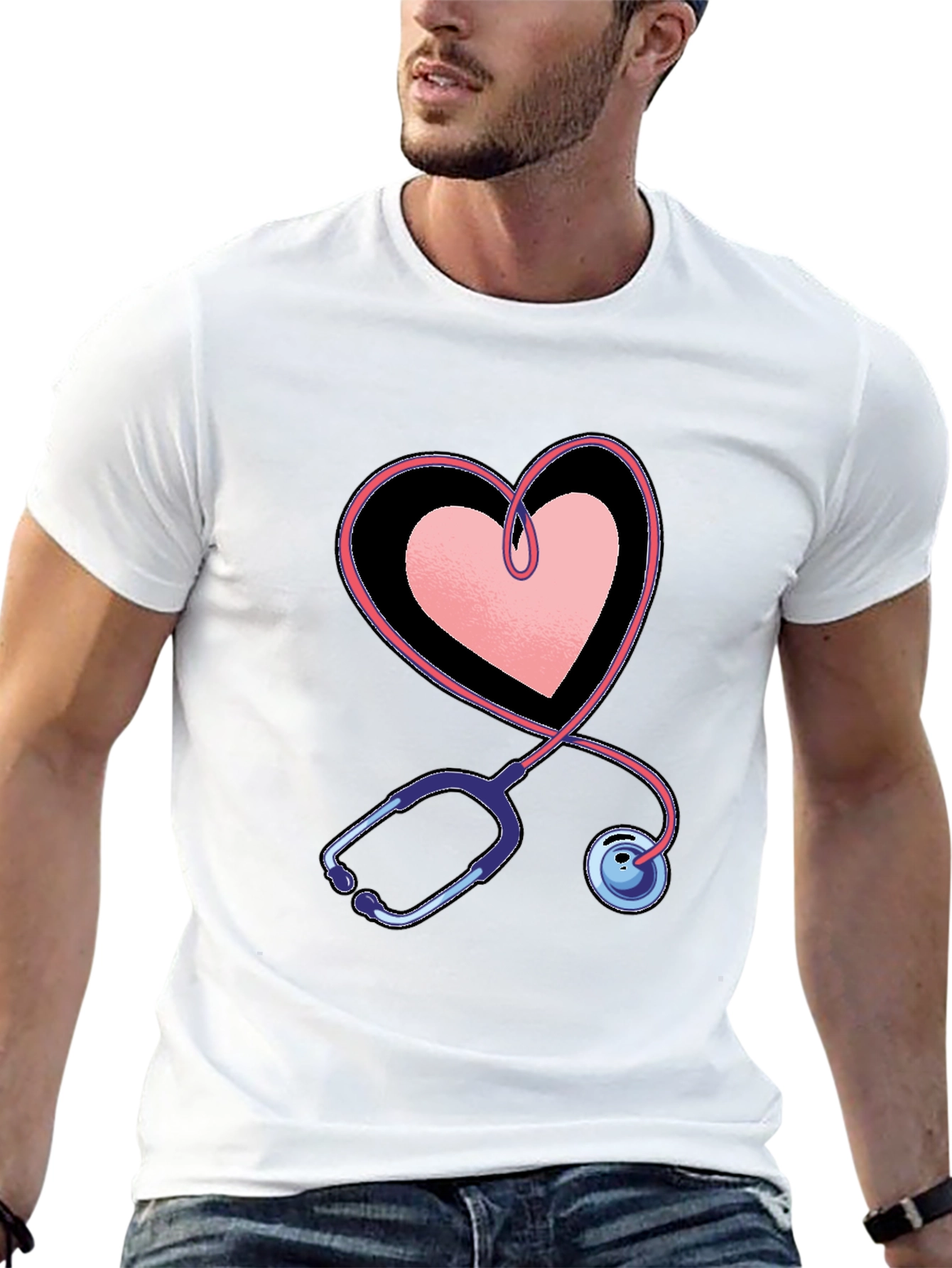 Heart Stethoscope Graphic Tee - Medical Love