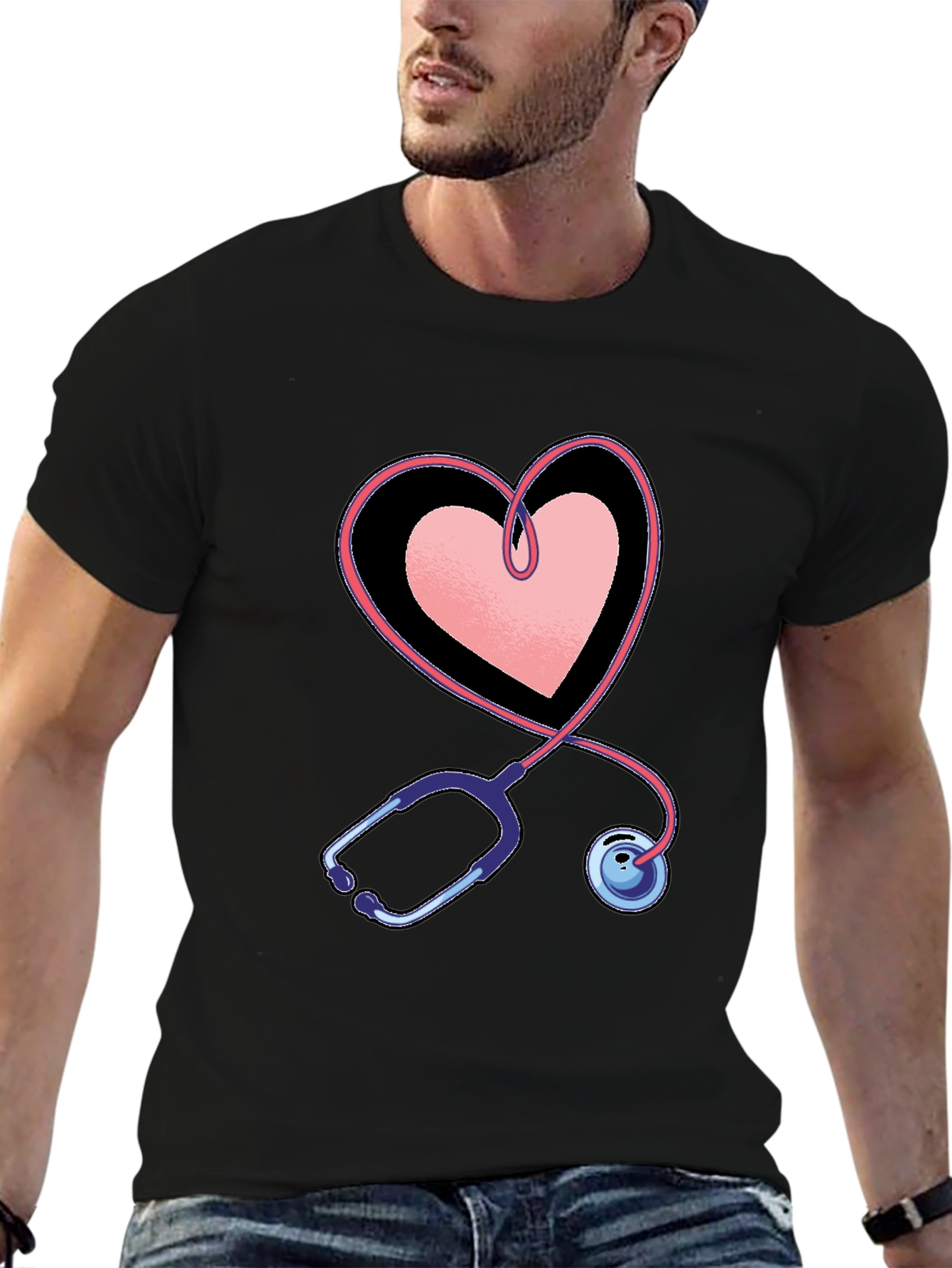 Heart Stethoscope Graphic Tee - Medical Love