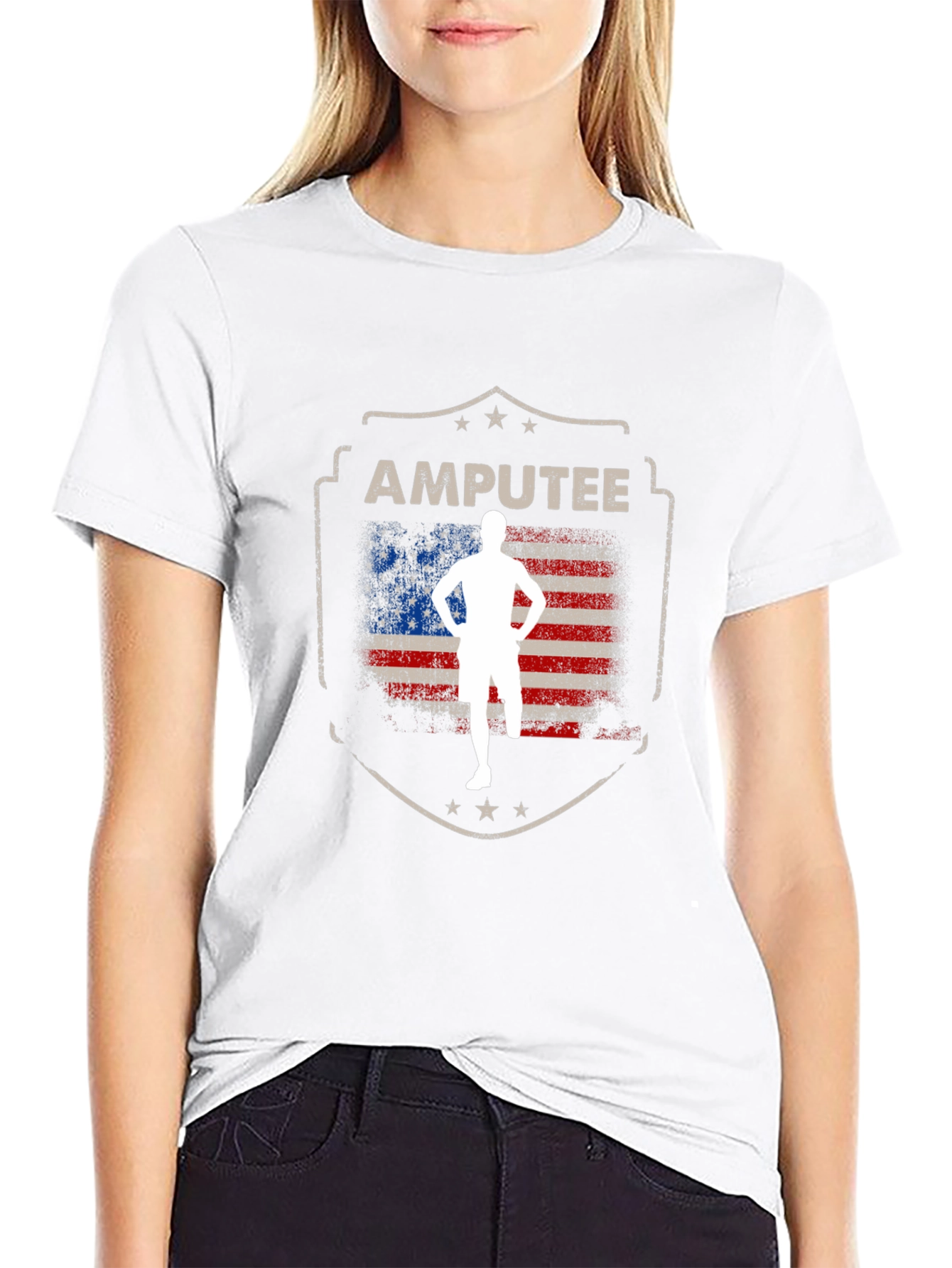 Amputee Patriotic USA Flag T-Shirt
