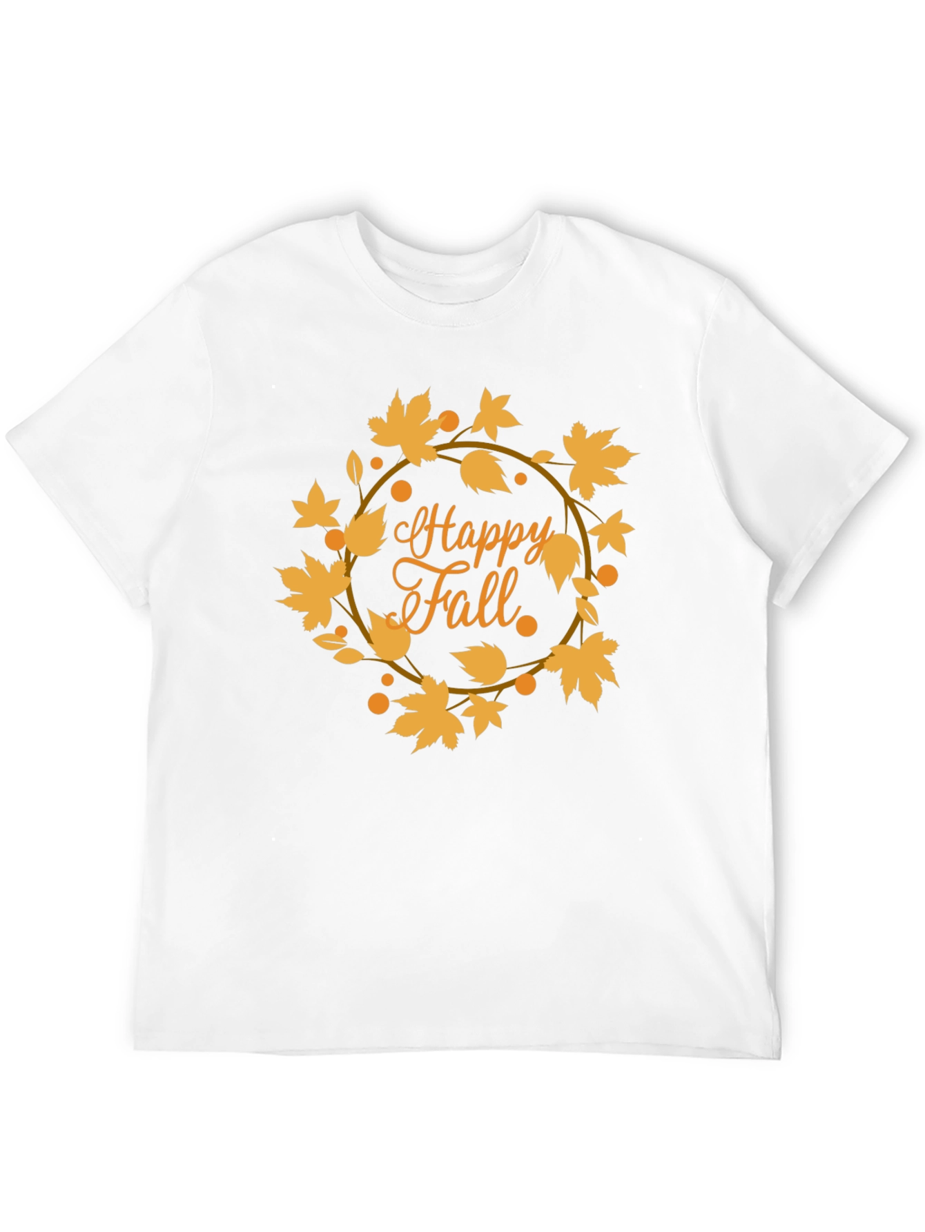 Happy Fall Leaves Graphic Tee - Black