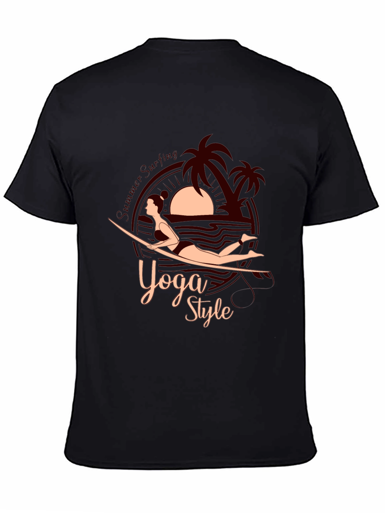 Yoga Style Summer Surfing Graphic Tee