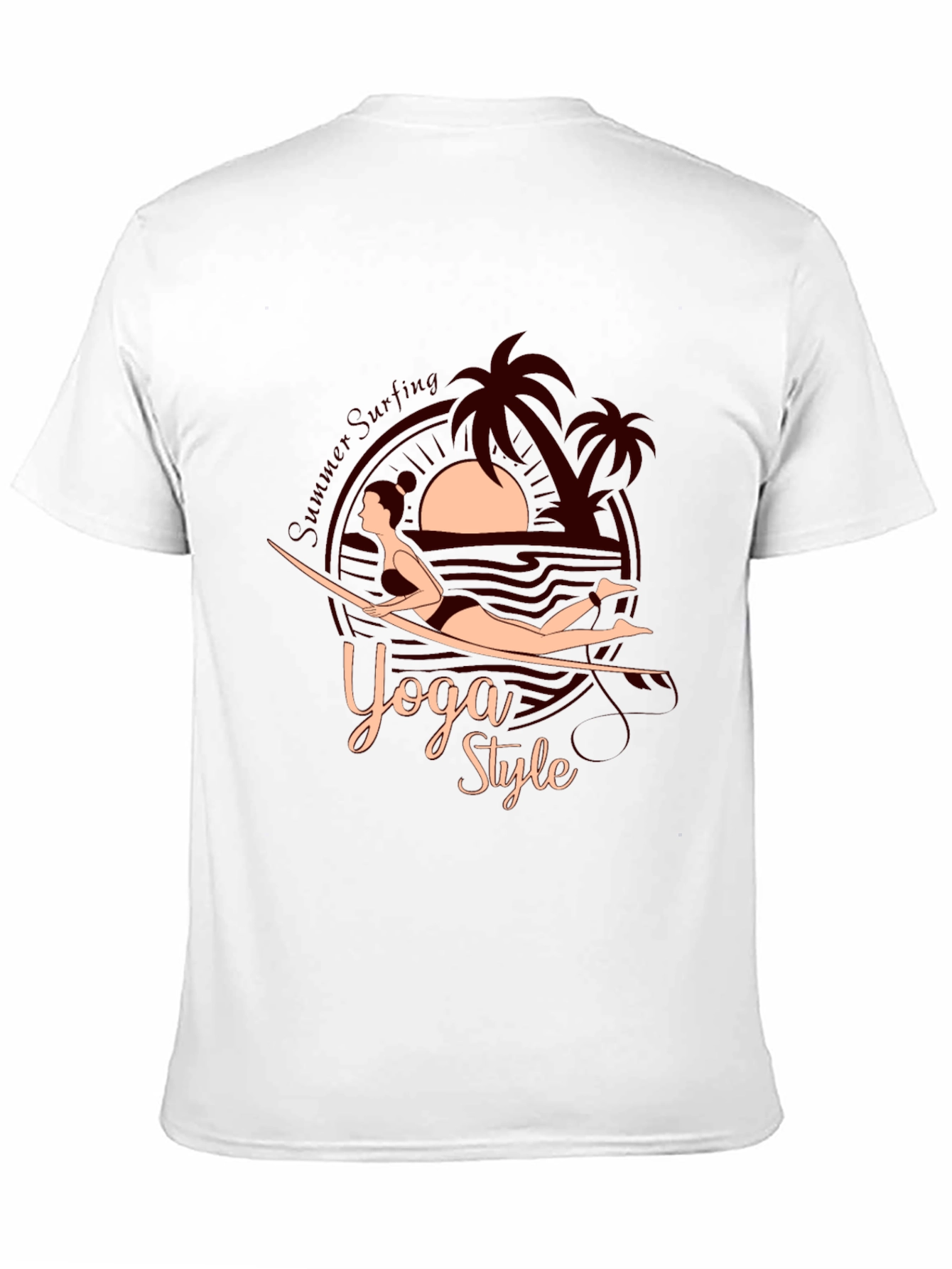 Yoga Style Summer Surfing Graphic Tee