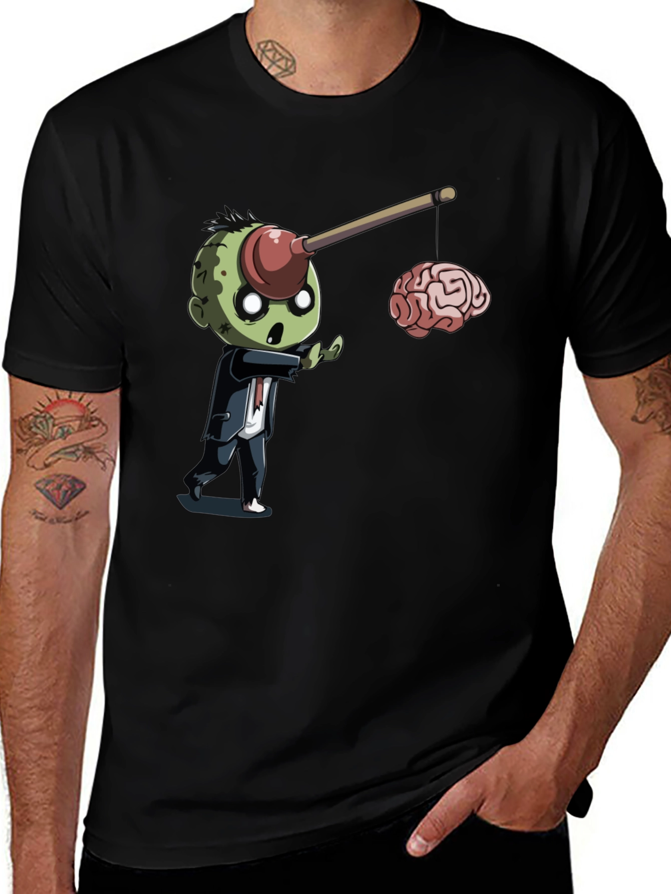Zombie Plunger Brain T-Shirt