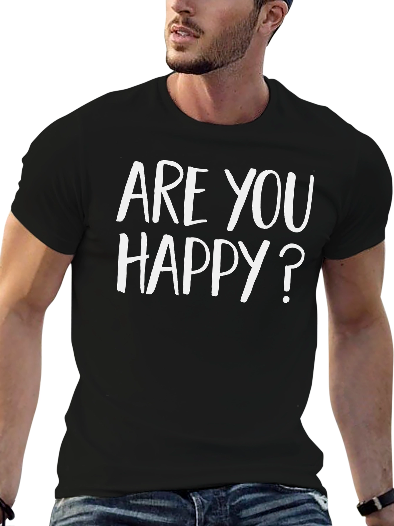 Are You Happy? Graphic Tee - Soft Cotton Blend