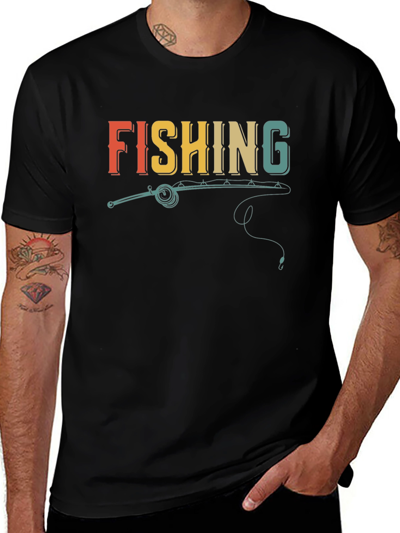 Retro Fishing T-Shirt - Novelty Graphic Tee