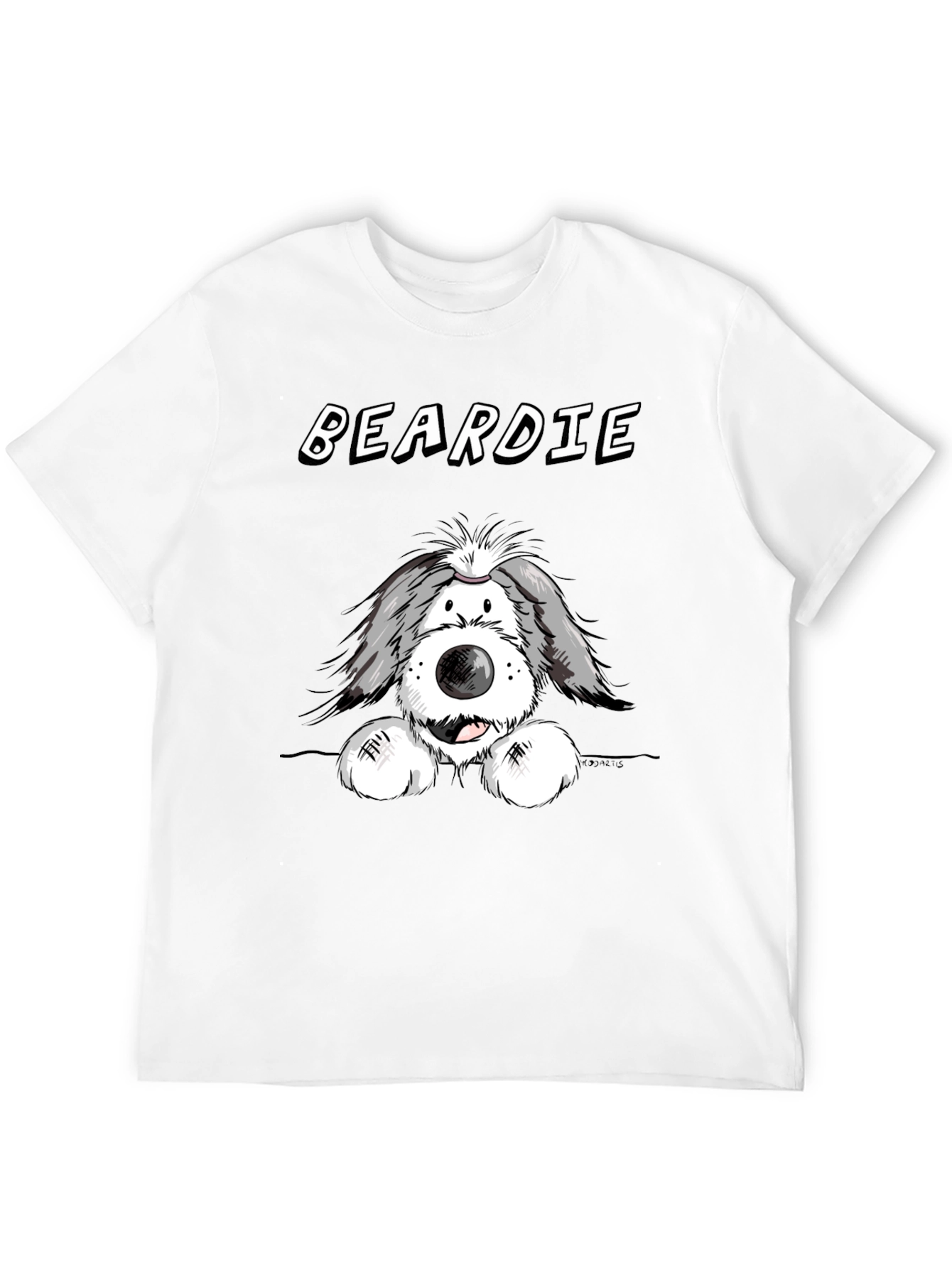 Beardie Dog T-Shirt - Black