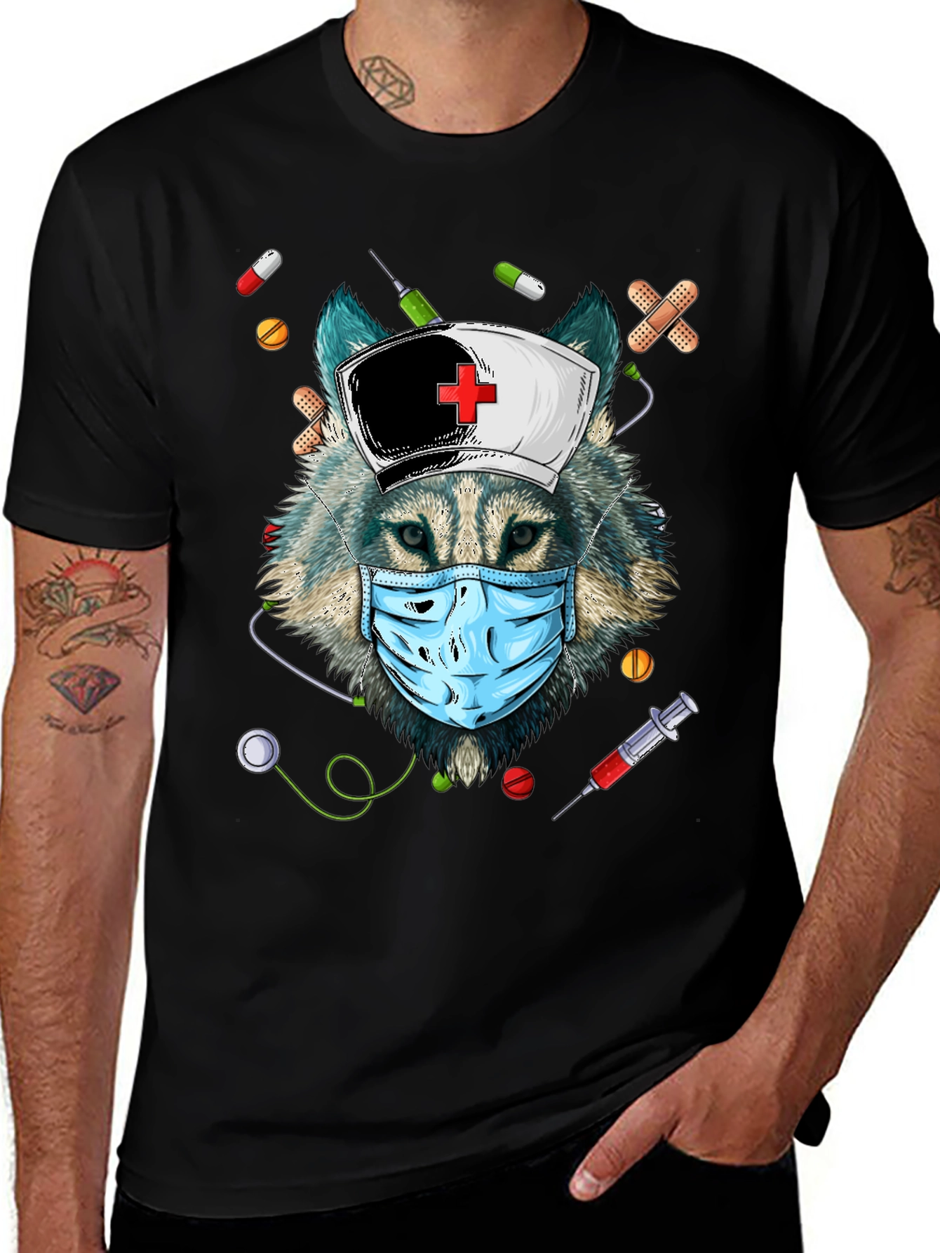Wolf Nurse T-Shirt - Funny Medical Apparel