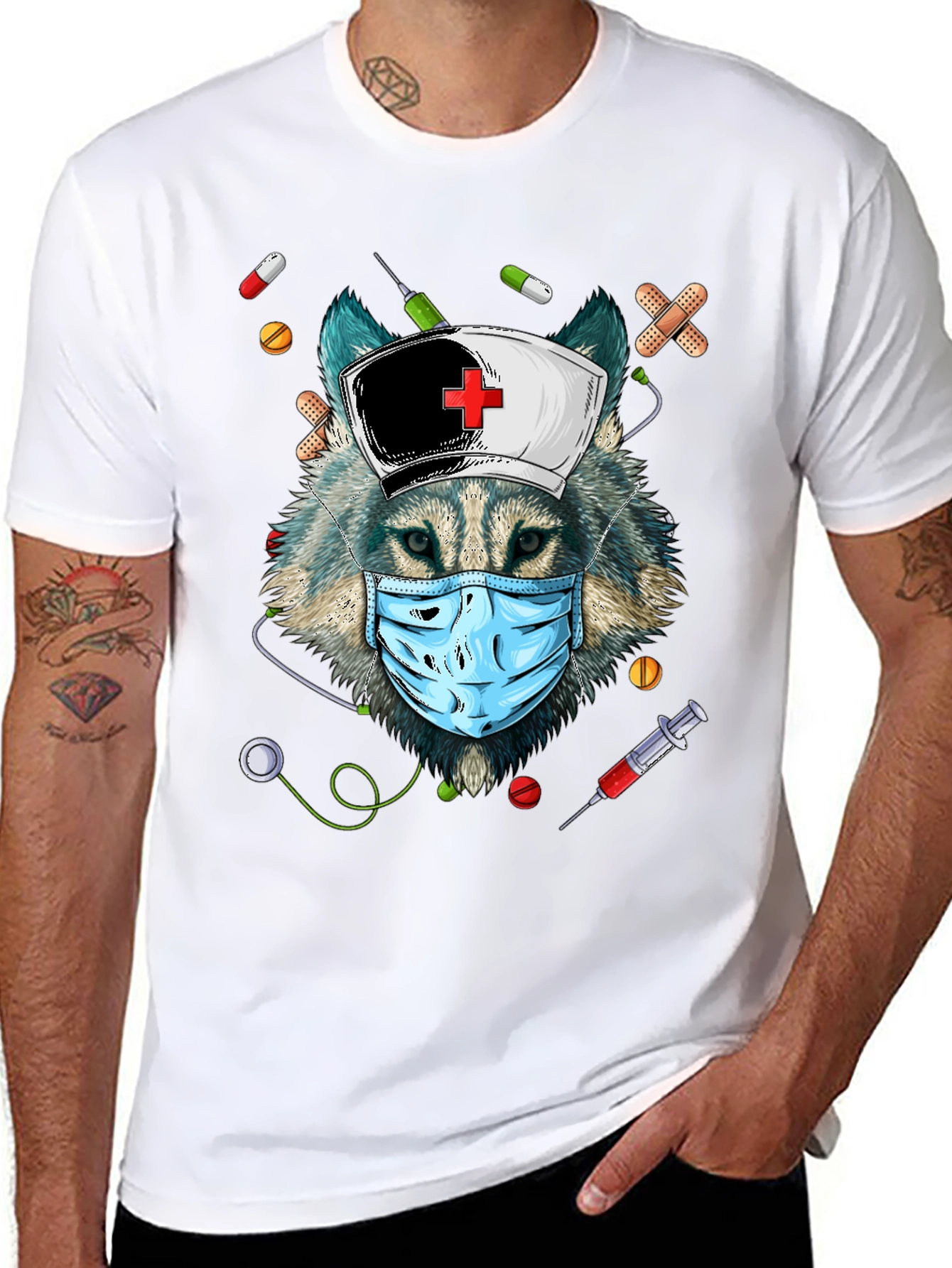Wolf Nurse T-Shirt - Funny Medical Apparel
