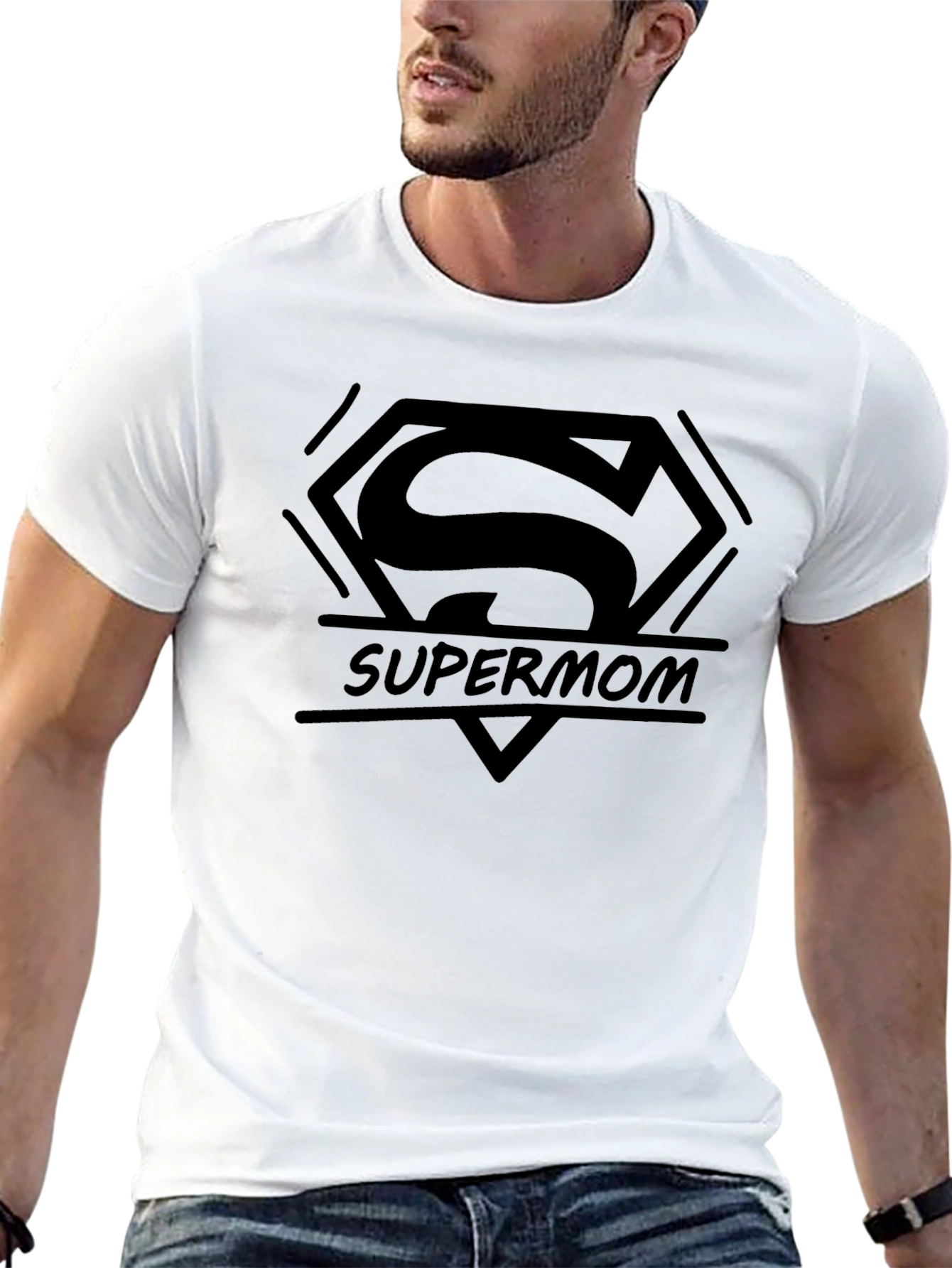 Supermom T-Shirt - Black Superman Logo