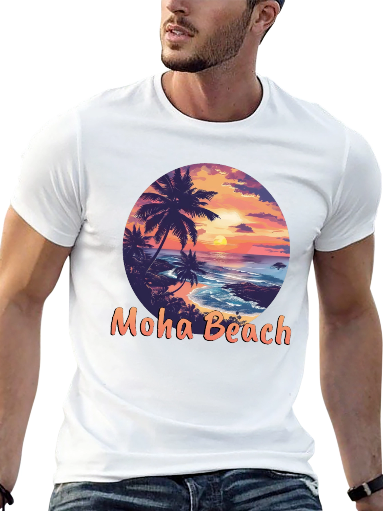 Moho Beach Sunset Graphic T-Shirt