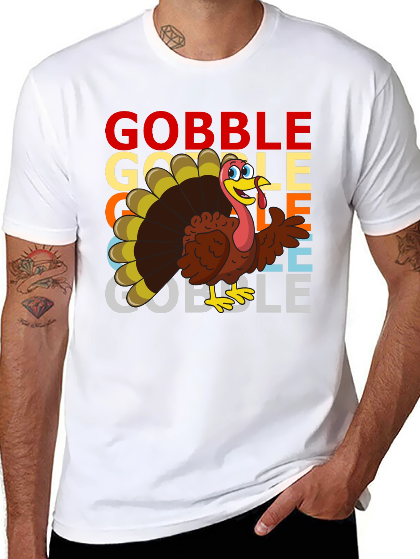 Gobble Turkey Graphic T-Shirt