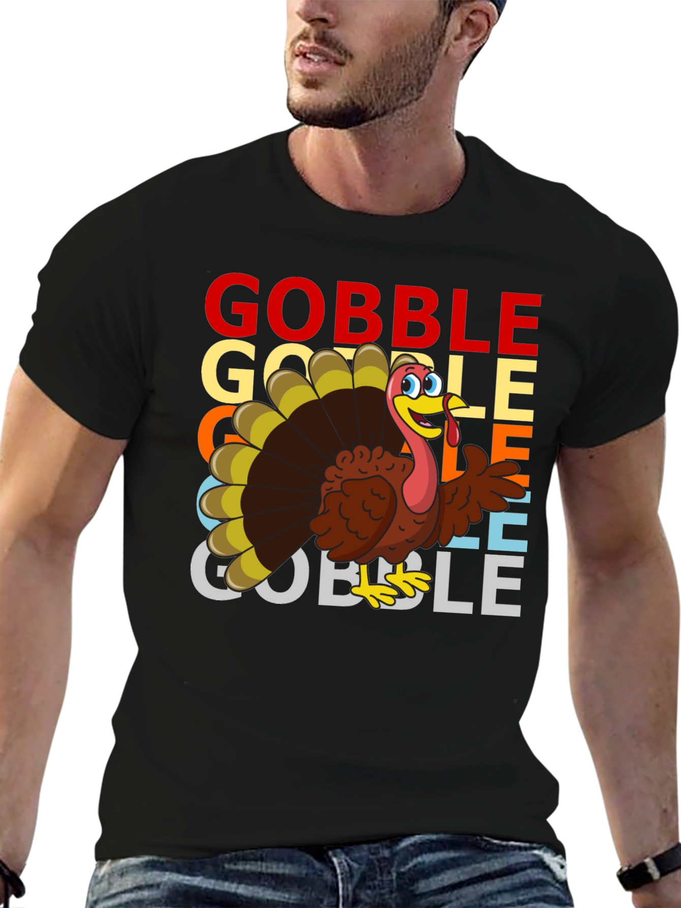 Gobble Turkey Graphic T-Shirt