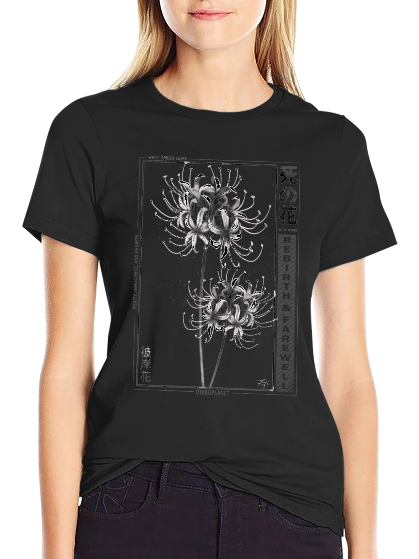Floral Graphic T-Shirt - Black