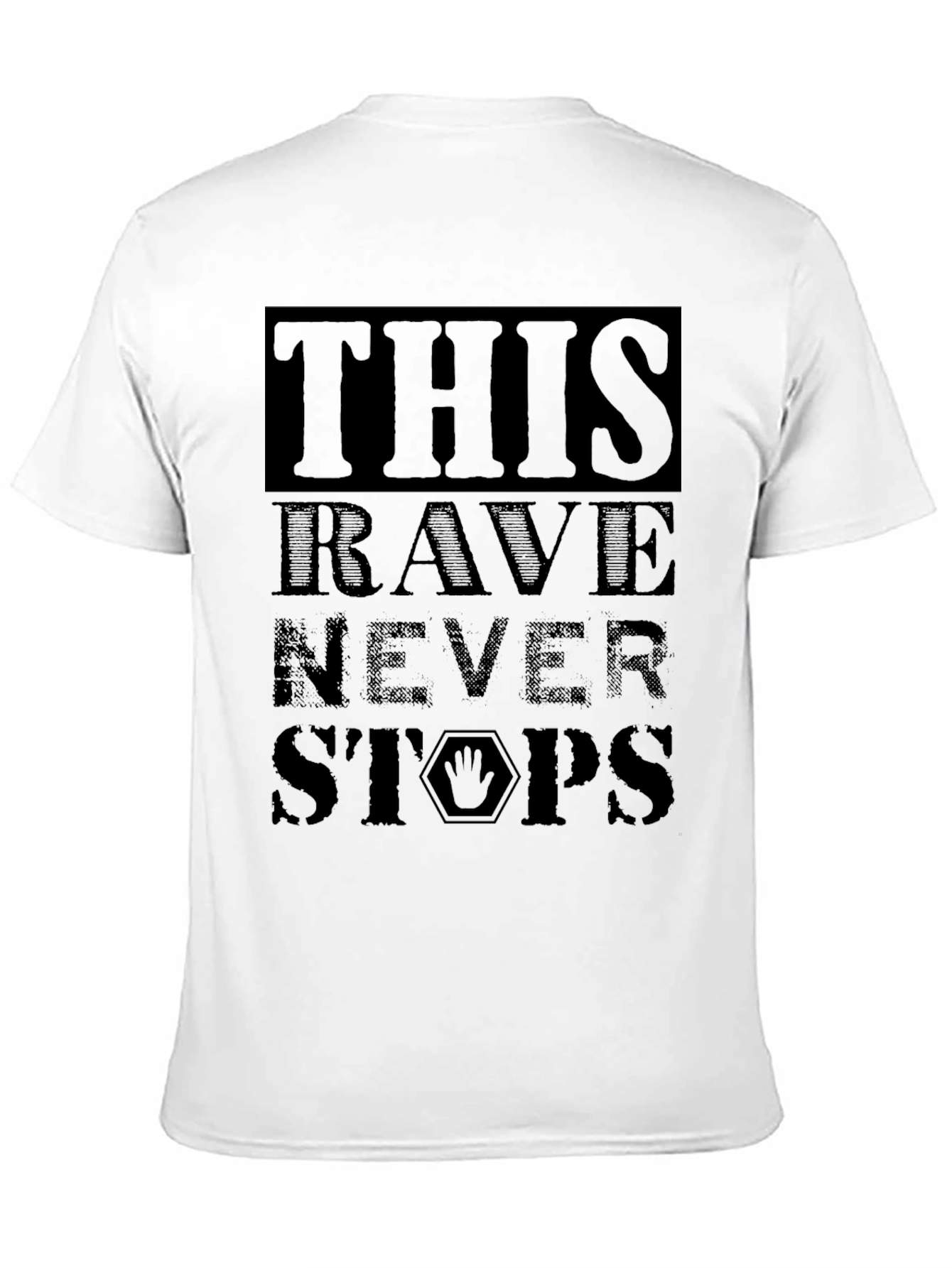 This Rave Never Stops Black Graphic T-Shirt