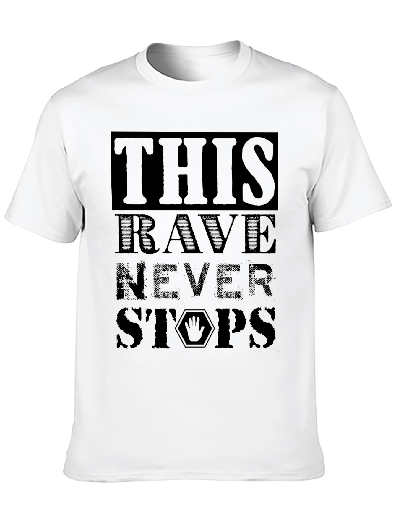 This Rave Never Stops Black Graphic T-Shirt