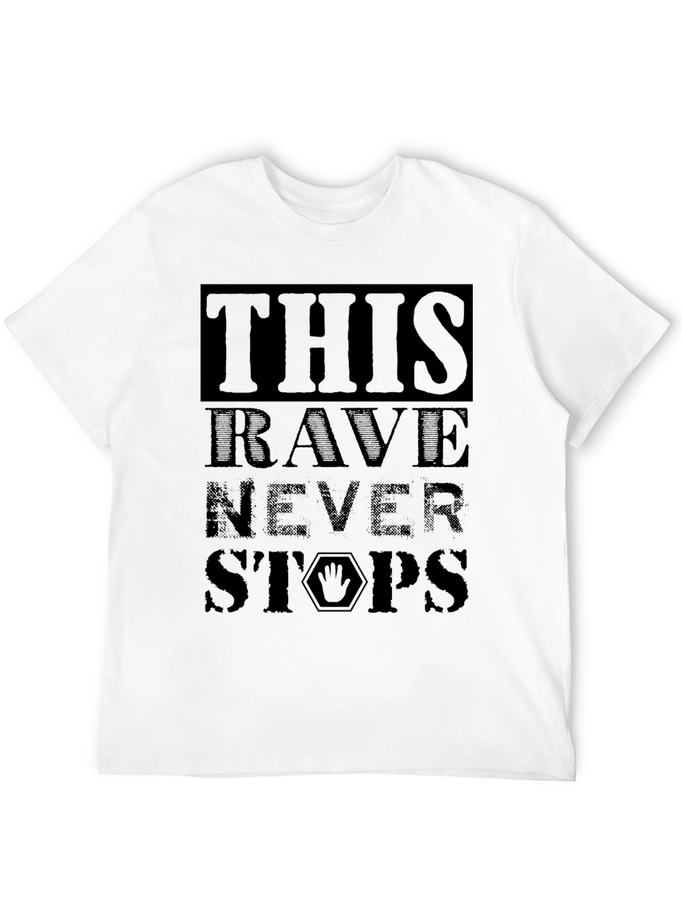 This Rave Never Stops Black Graphic T-Shirt