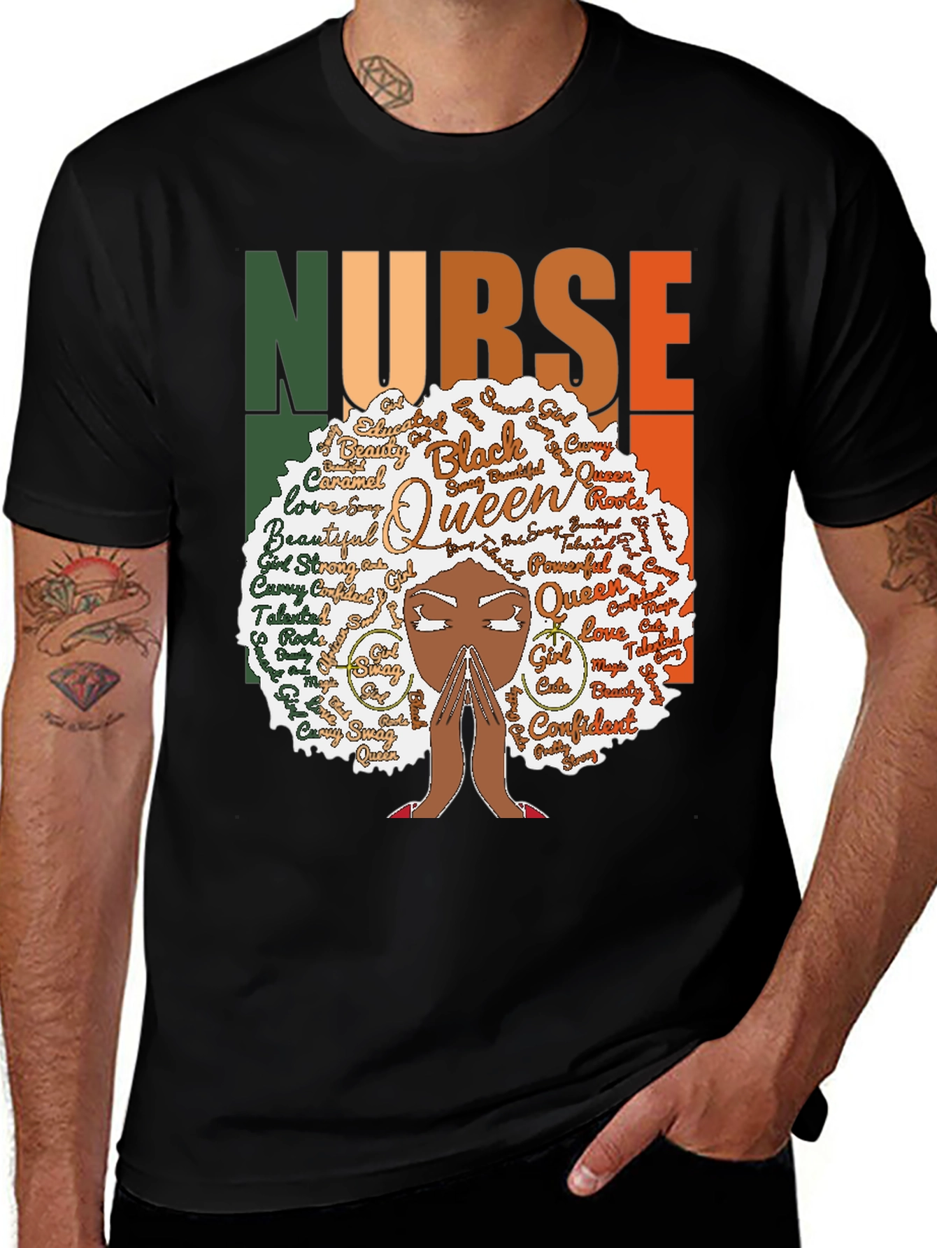 Black Queen Nurse Graphic Tee - Stylish Comfort
