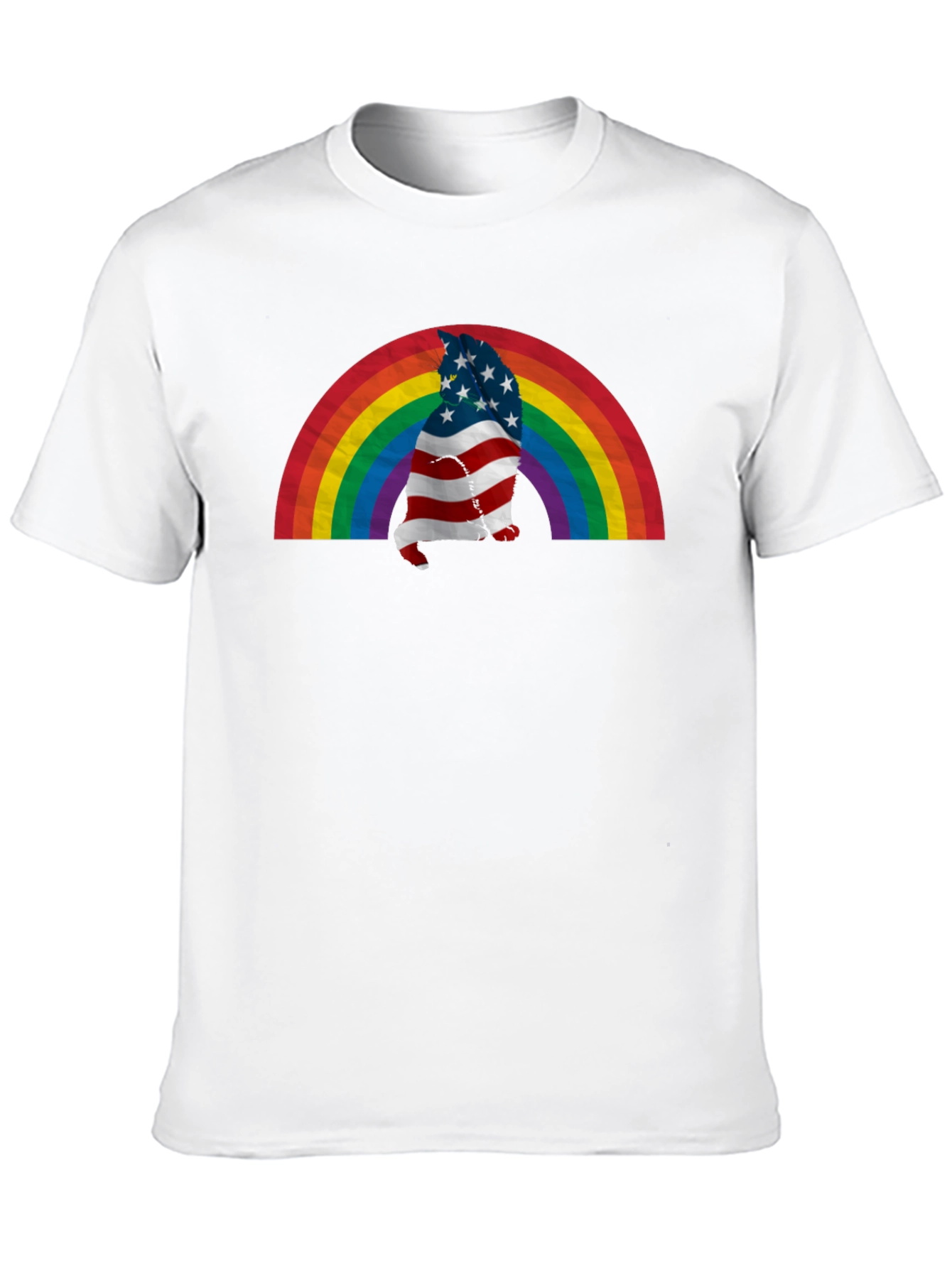 Patriotic Rainbow Cat T-Shirt