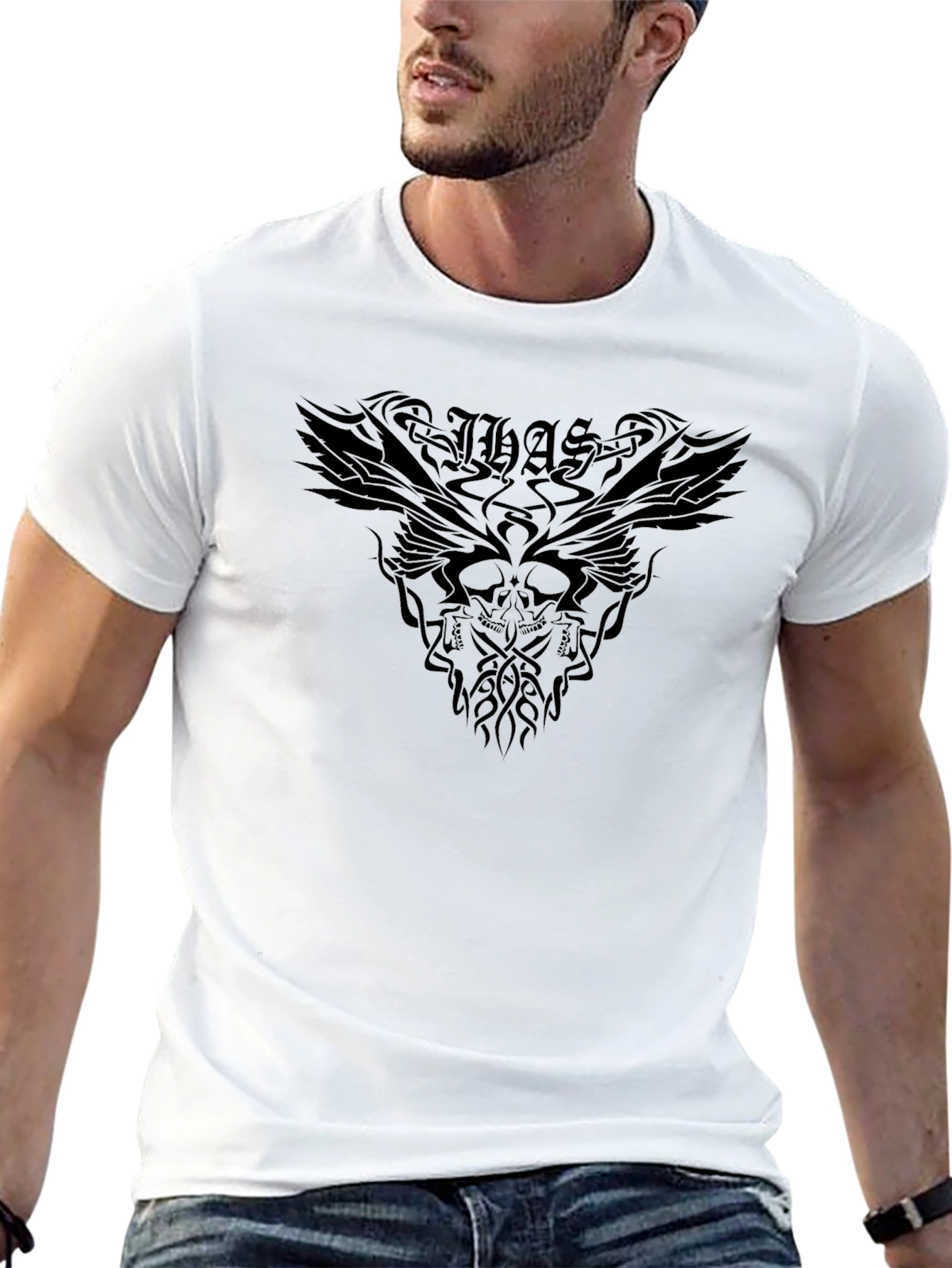 Dark Graphic Print Tee - Gothic Style