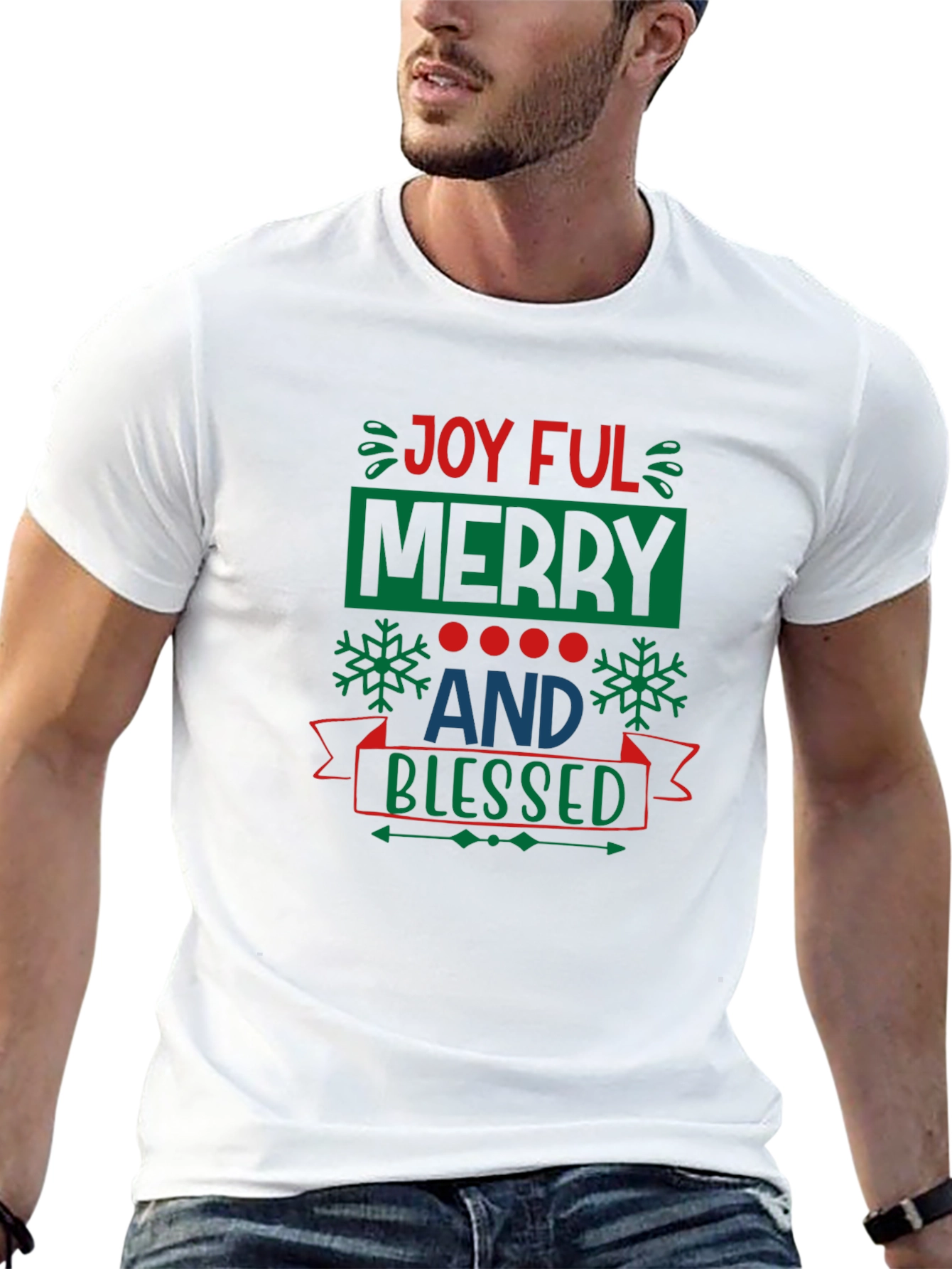 Joyful Merry and Blessed Black T-Shirt