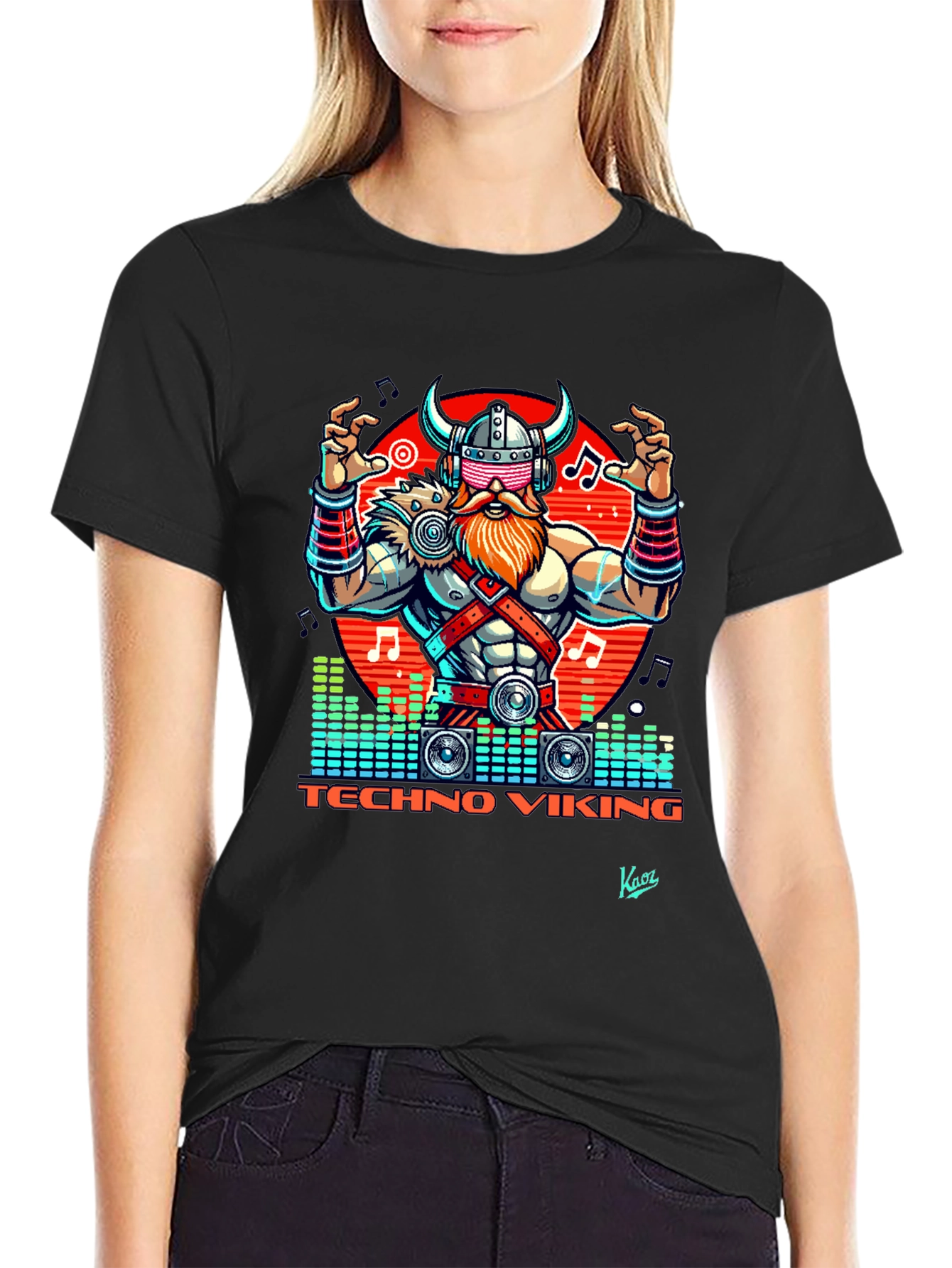 Techno Viking Graphic T-Shirt - EDM Rave Style