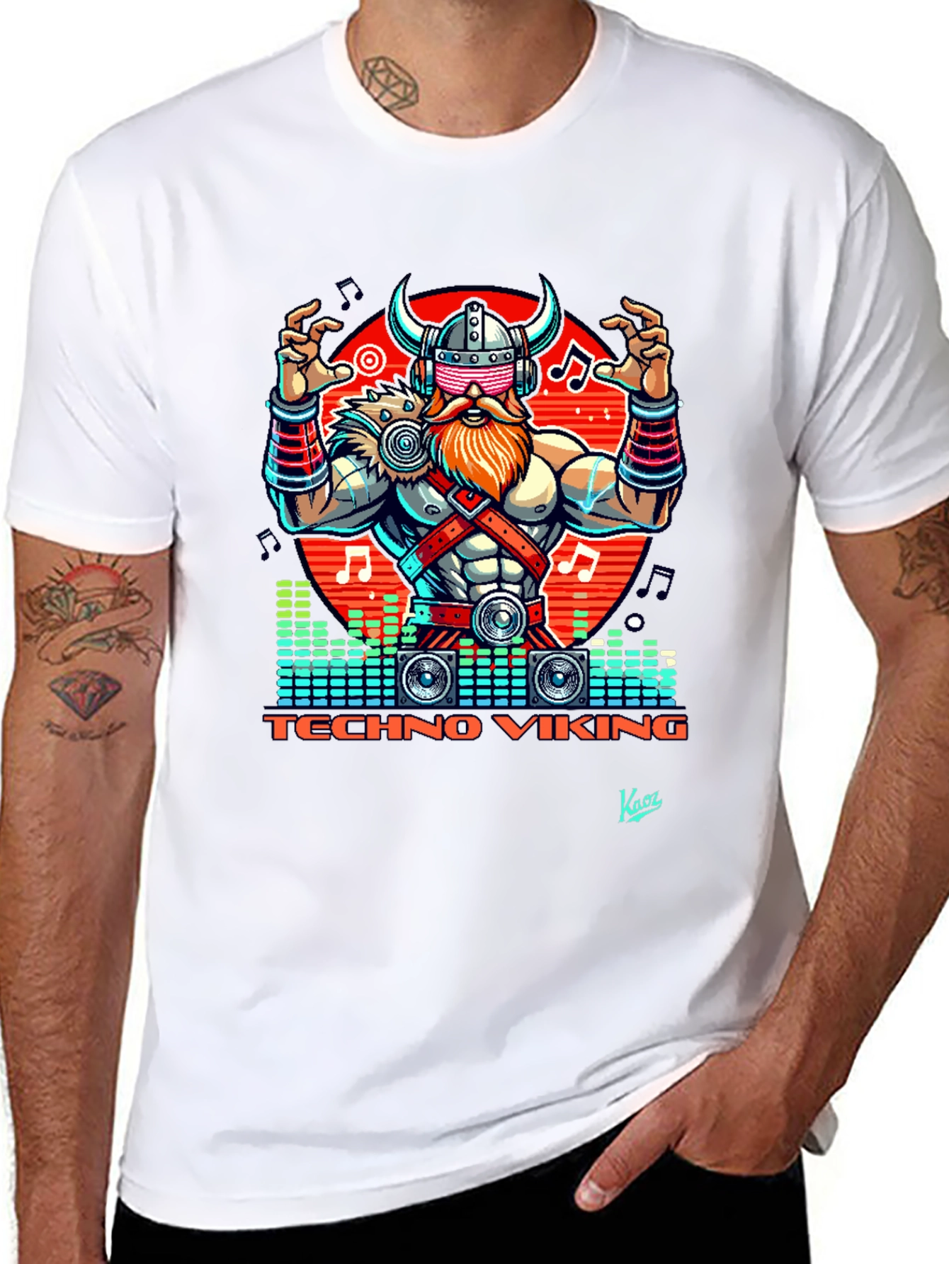 Techno Viking Graphic T-Shirt - EDM Rave Style