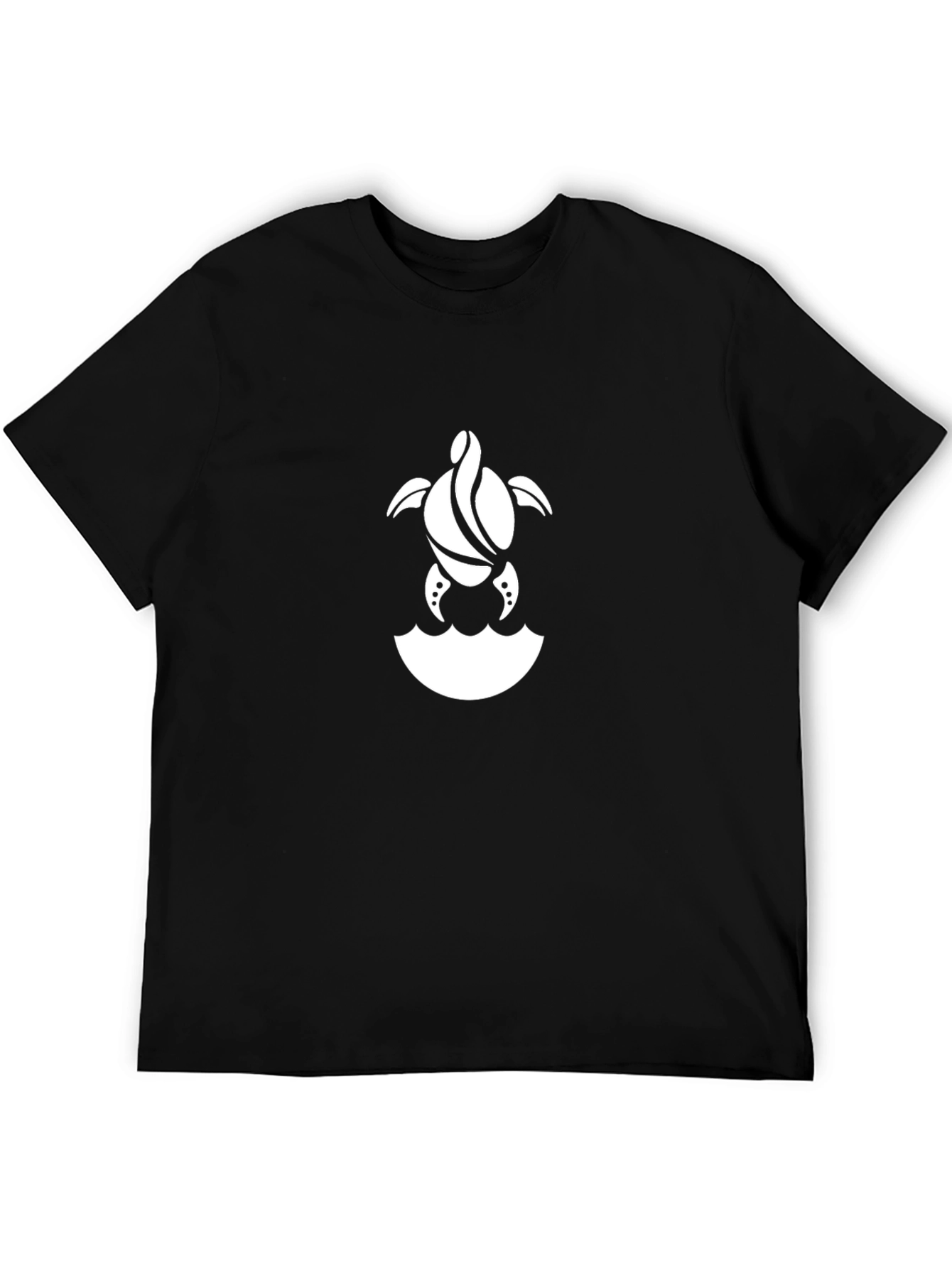 Turtle Graphic Tee - Black Cotton Comfort