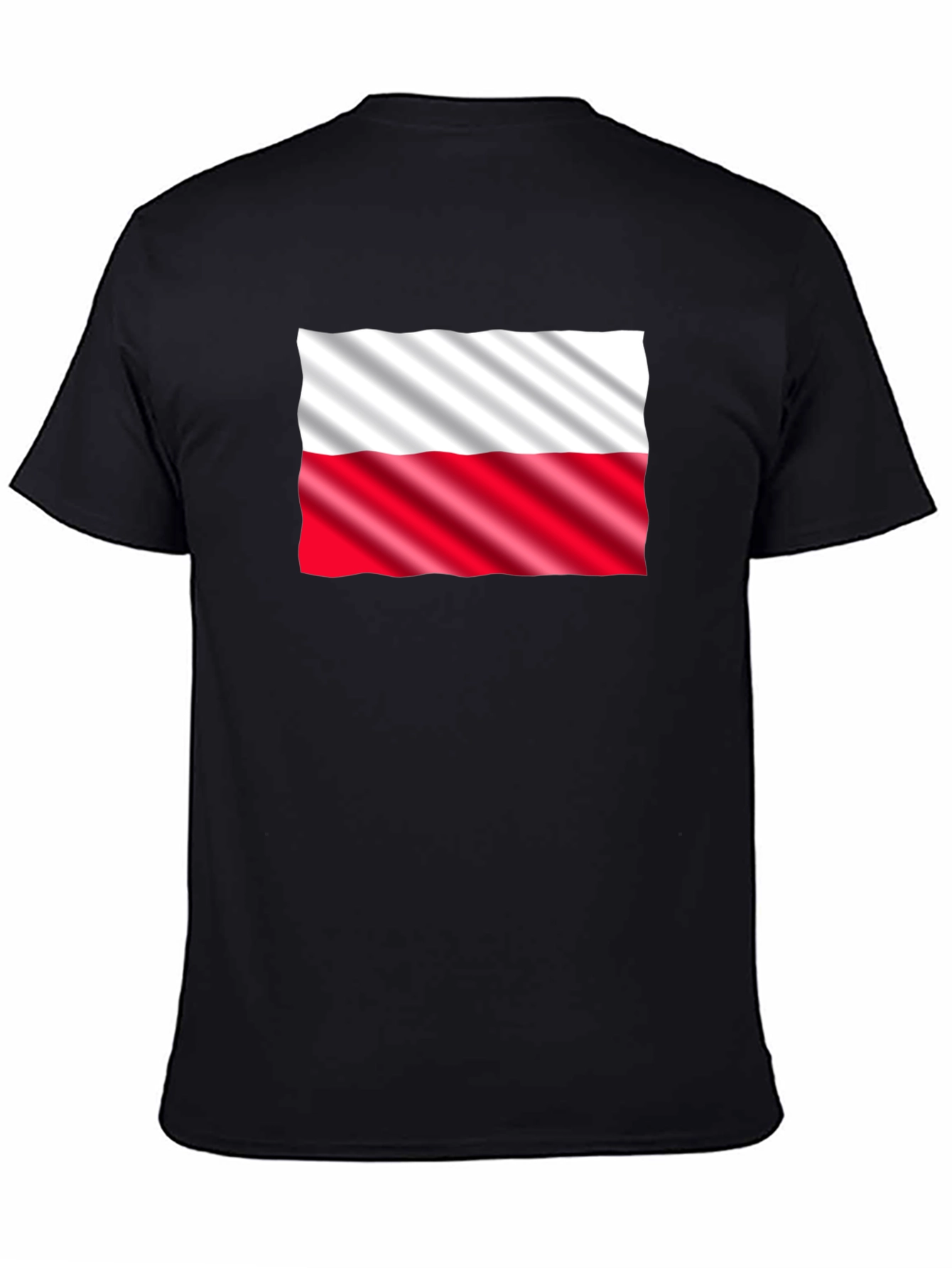 Poland Flag Graphic Print Black T-Shirt