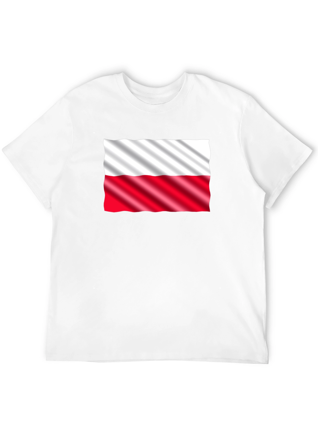 Poland Flag Graphic Print Black T-Shirt