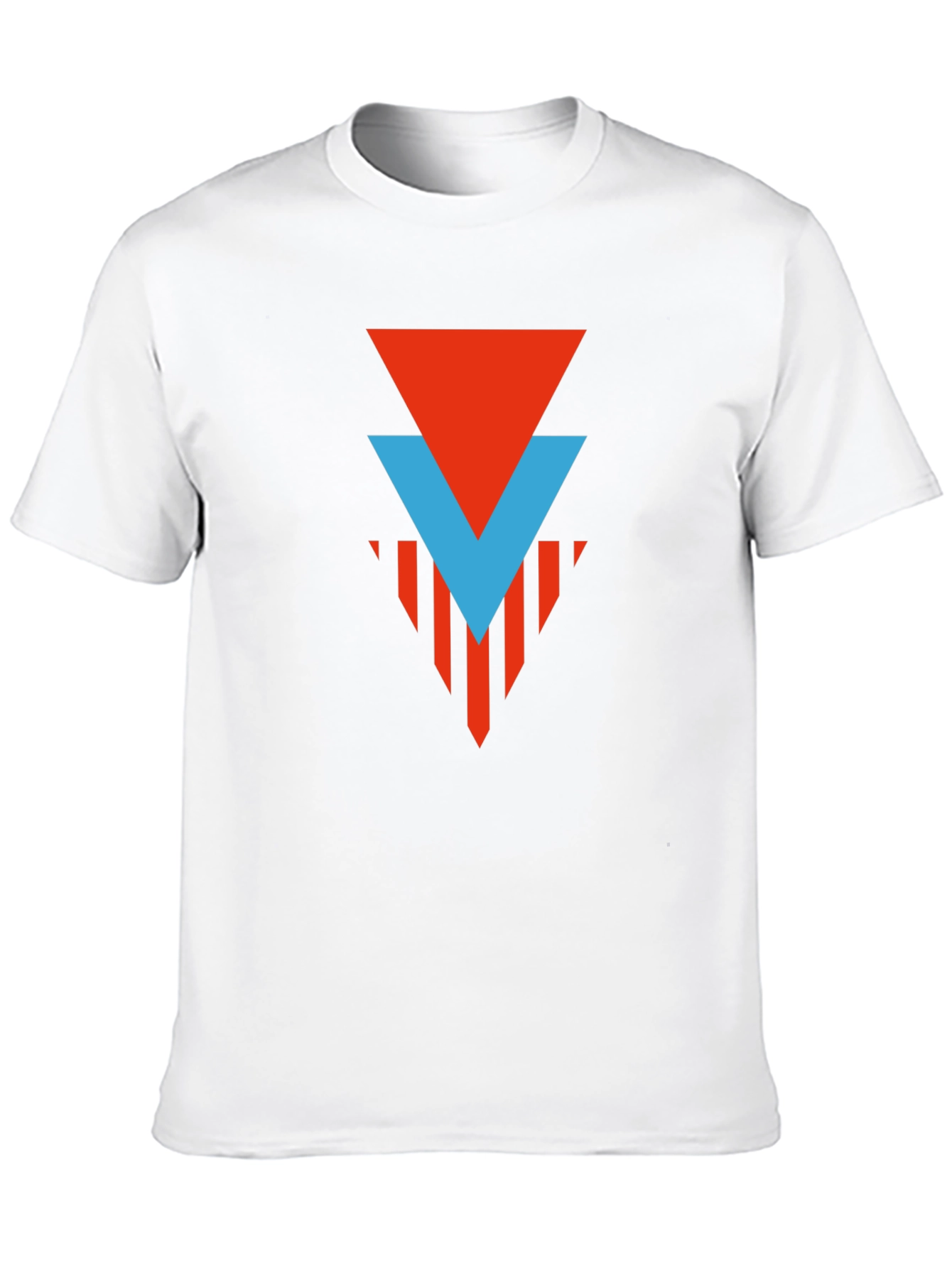 Geometric Graphic Tee - Red & Blue Arrow Design