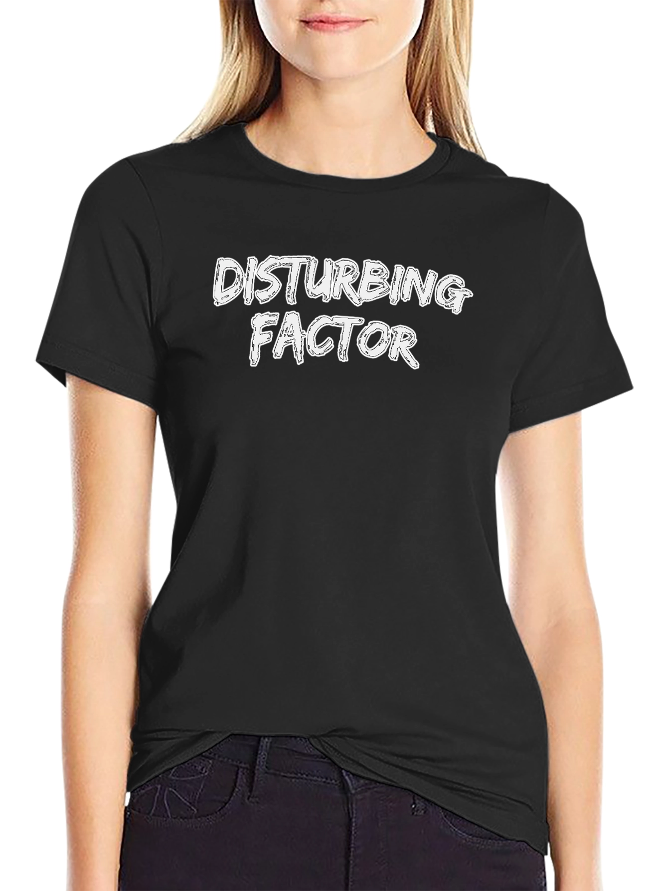 Disturbing Factor Graphic Tee - Black Cotton T-Shirt