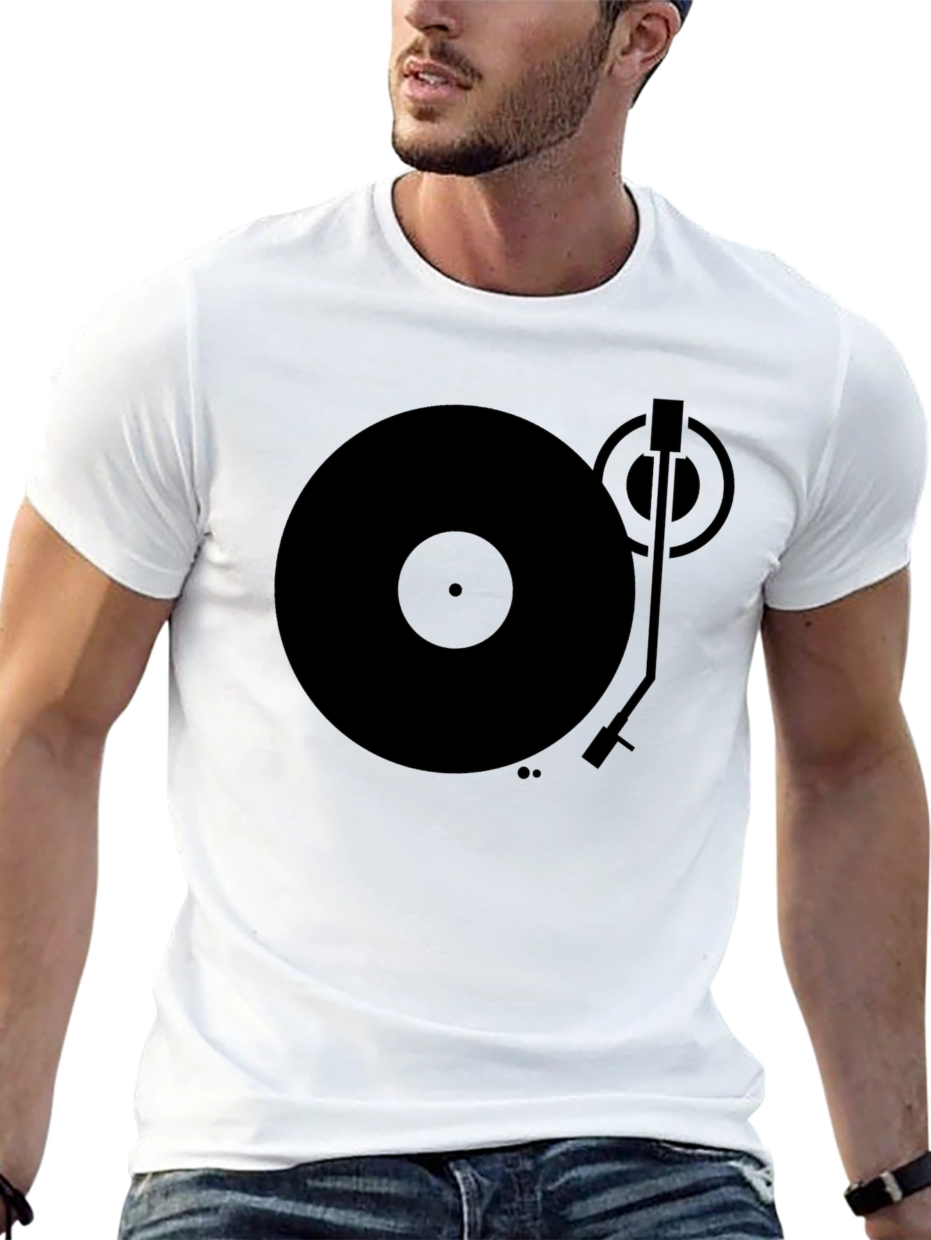 Retro Record Player Graphic T-Shirt