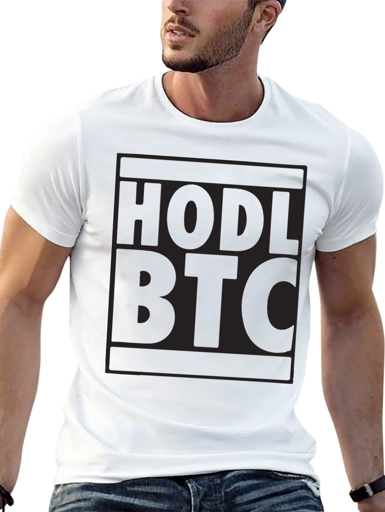 HODL BTC Black T-Shirt Crypto Bitcoin Investor Tee
