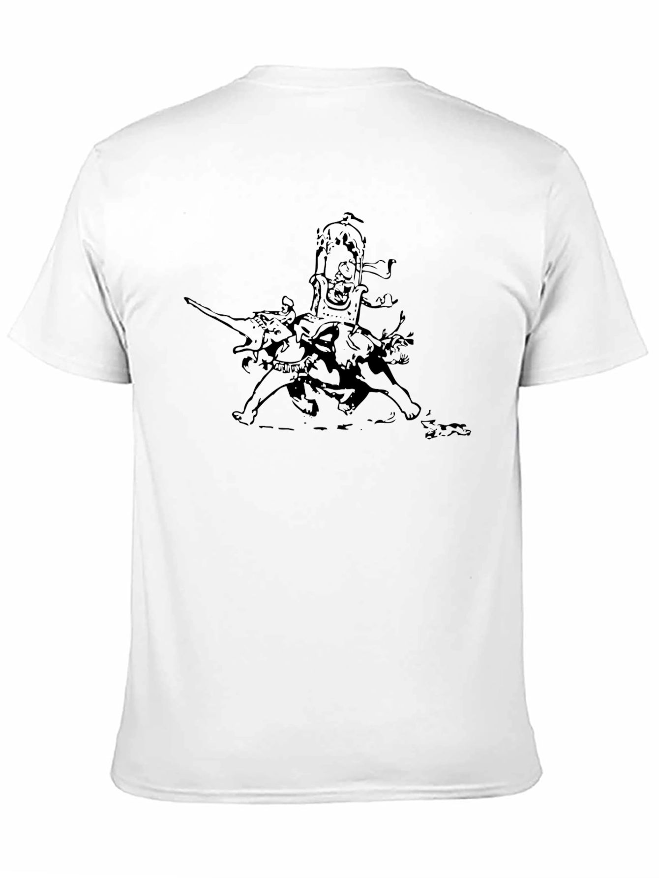 Black T-Shirt with Unique Elephant Graphic