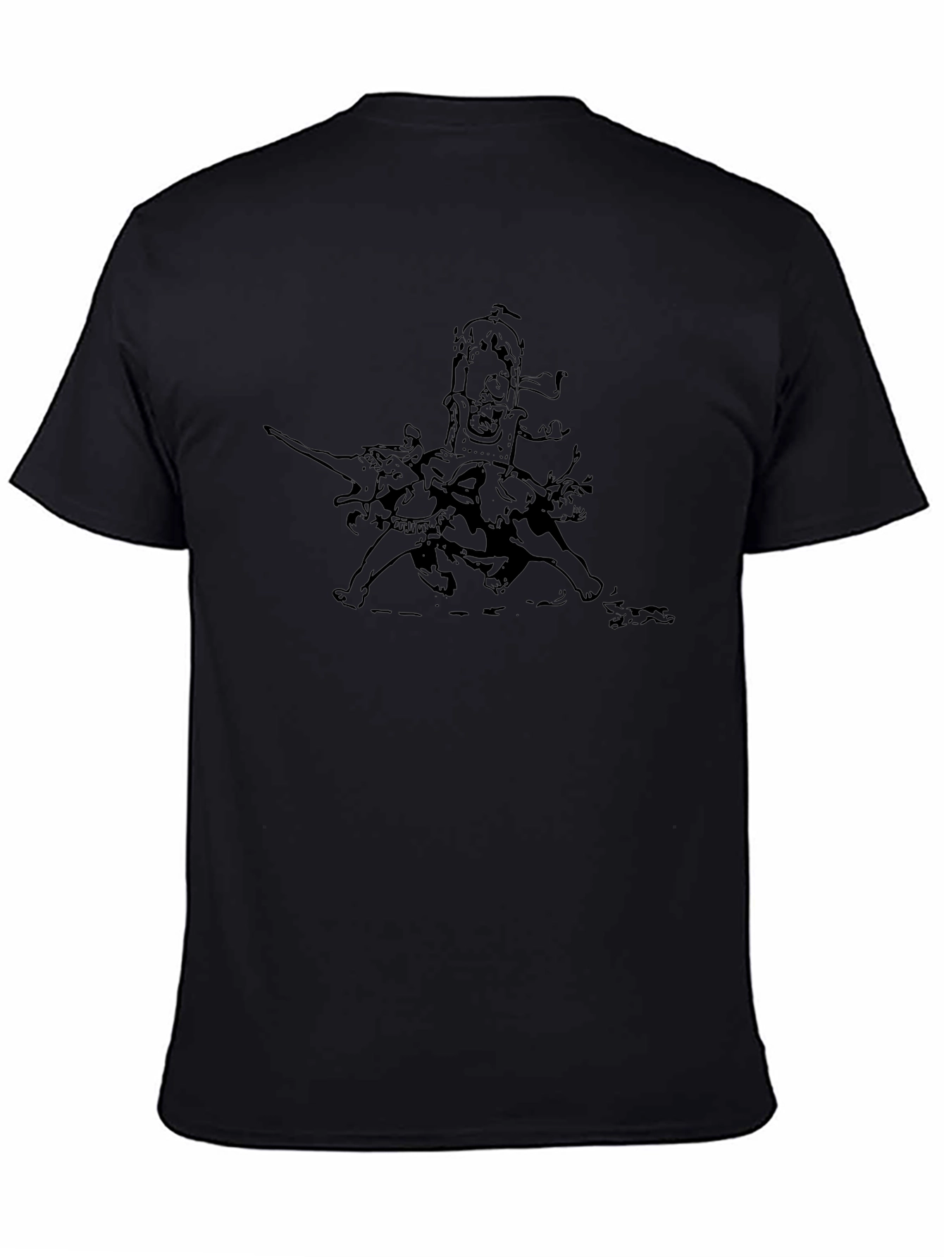 Black T-Shirt with Unique Elephant Graphic