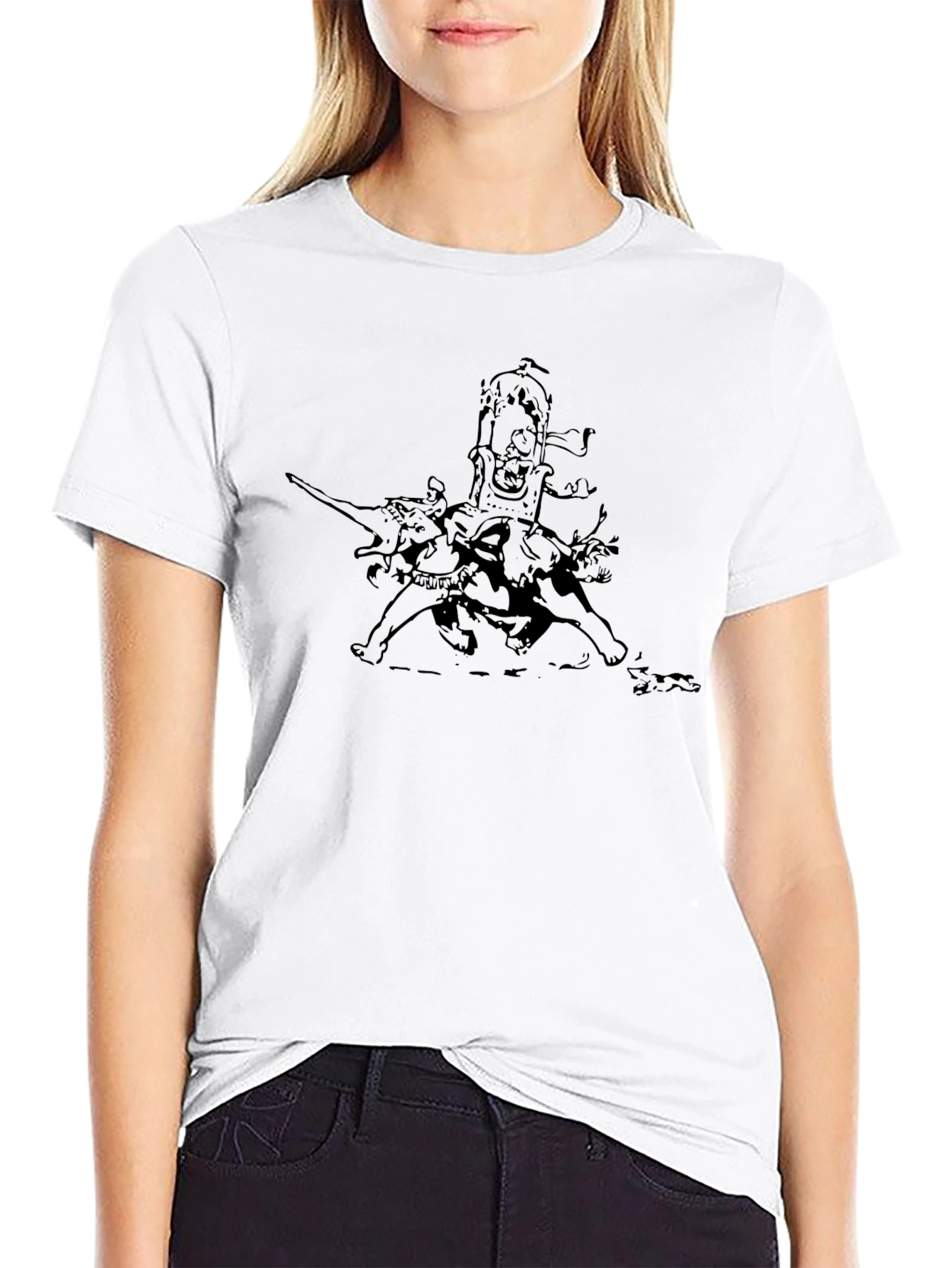 Black T-Shirt with Unique Elephant Graphic