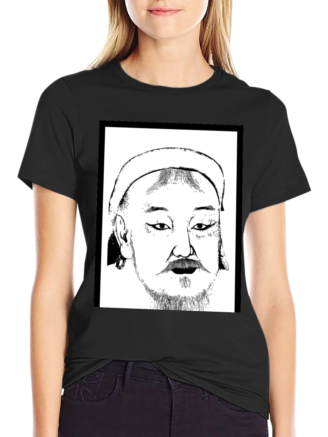 Genghis Khan Black T-Shirt - Historical Graphic Tee