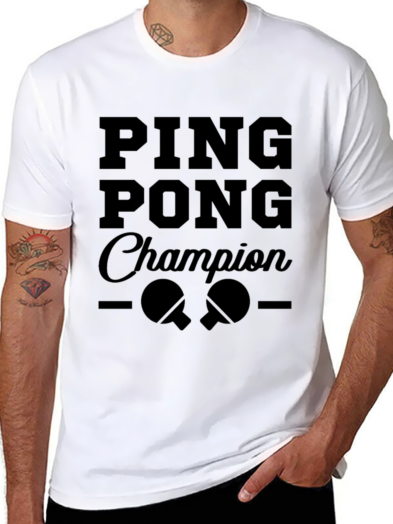 Ping Pong Champion Graphic Tee - Black T-Shirt