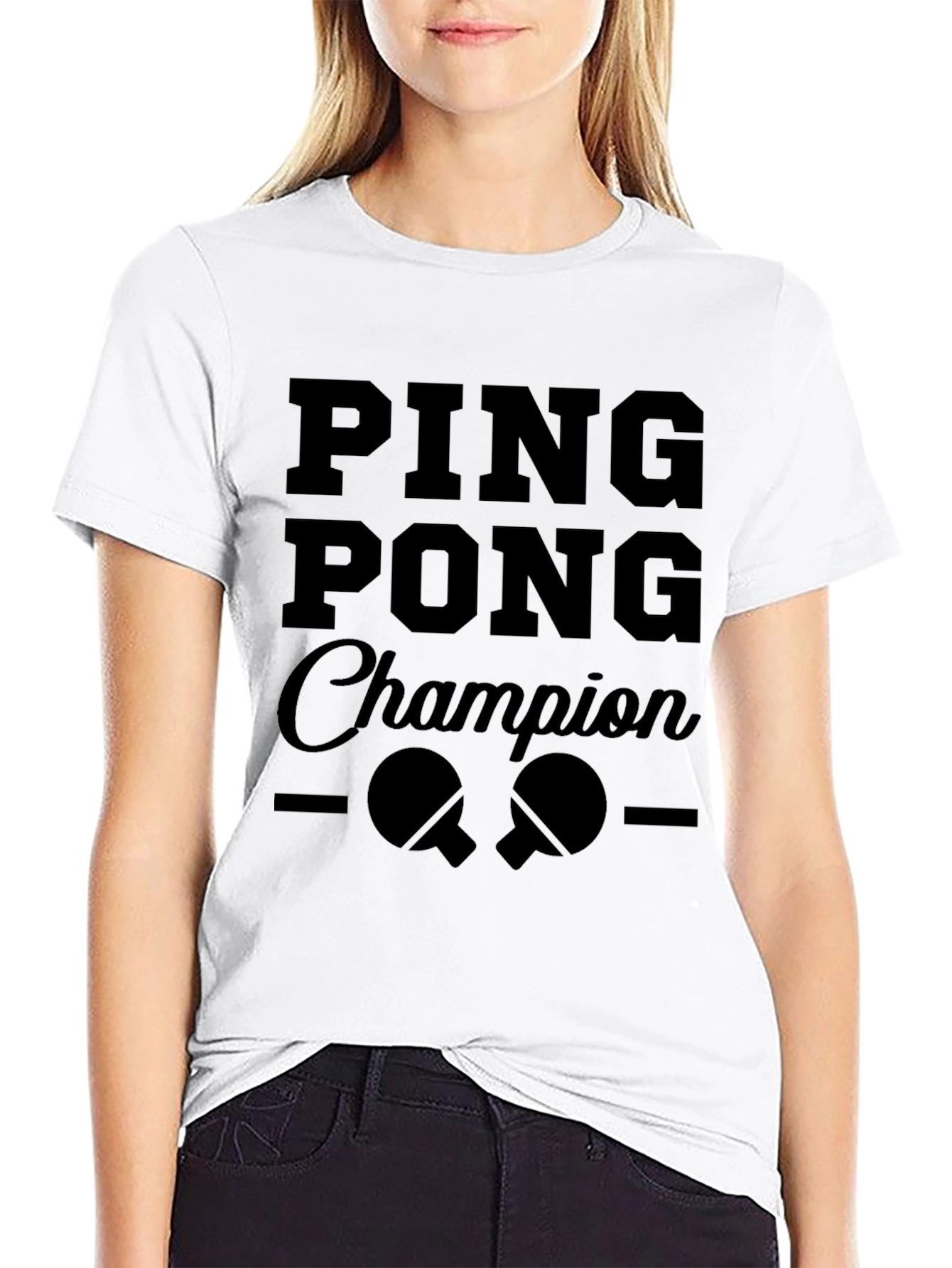 Ping Pong Champion Graphic Tee - Black T-Shirt