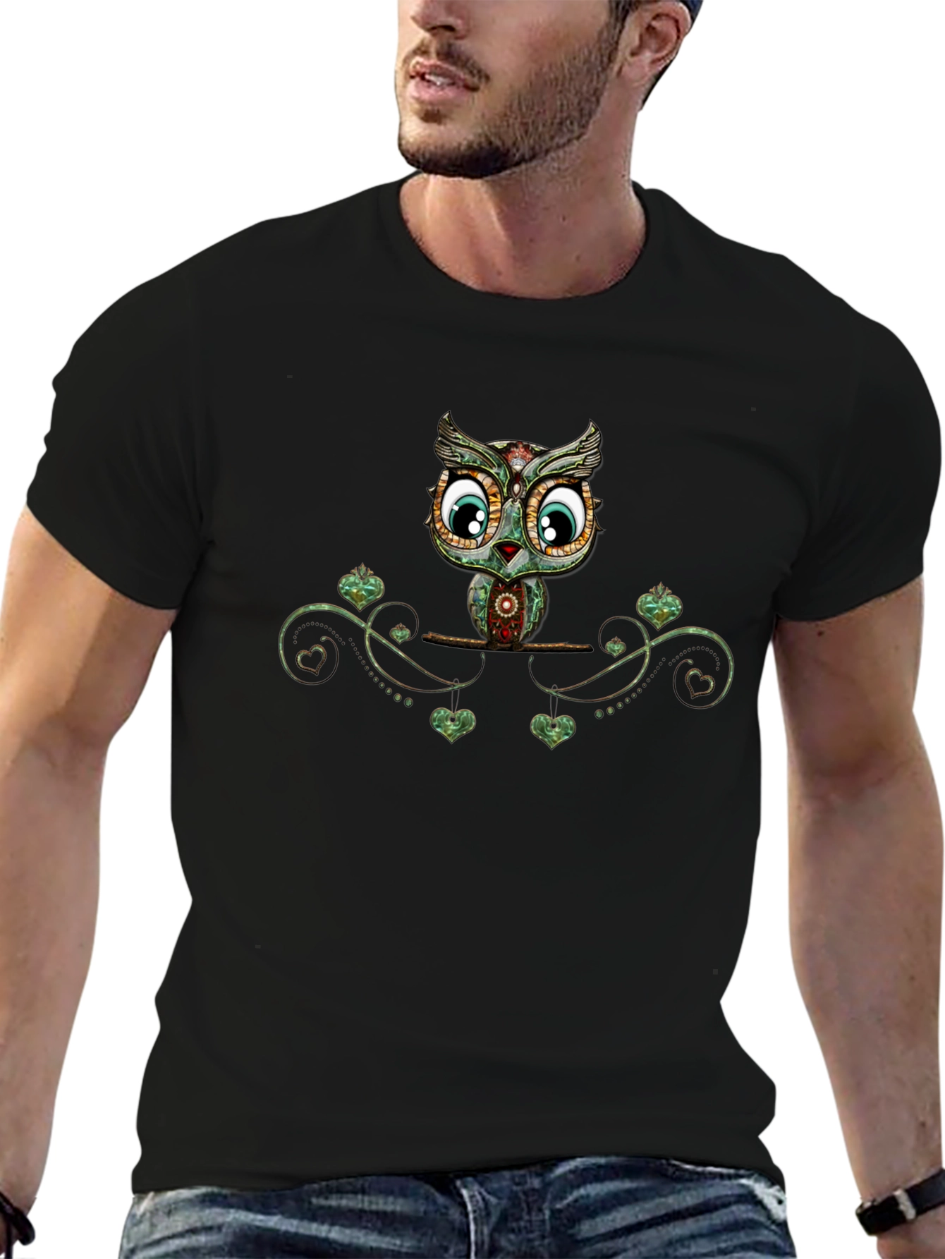 Owl Graphic Print T-Shirt - Unique Design