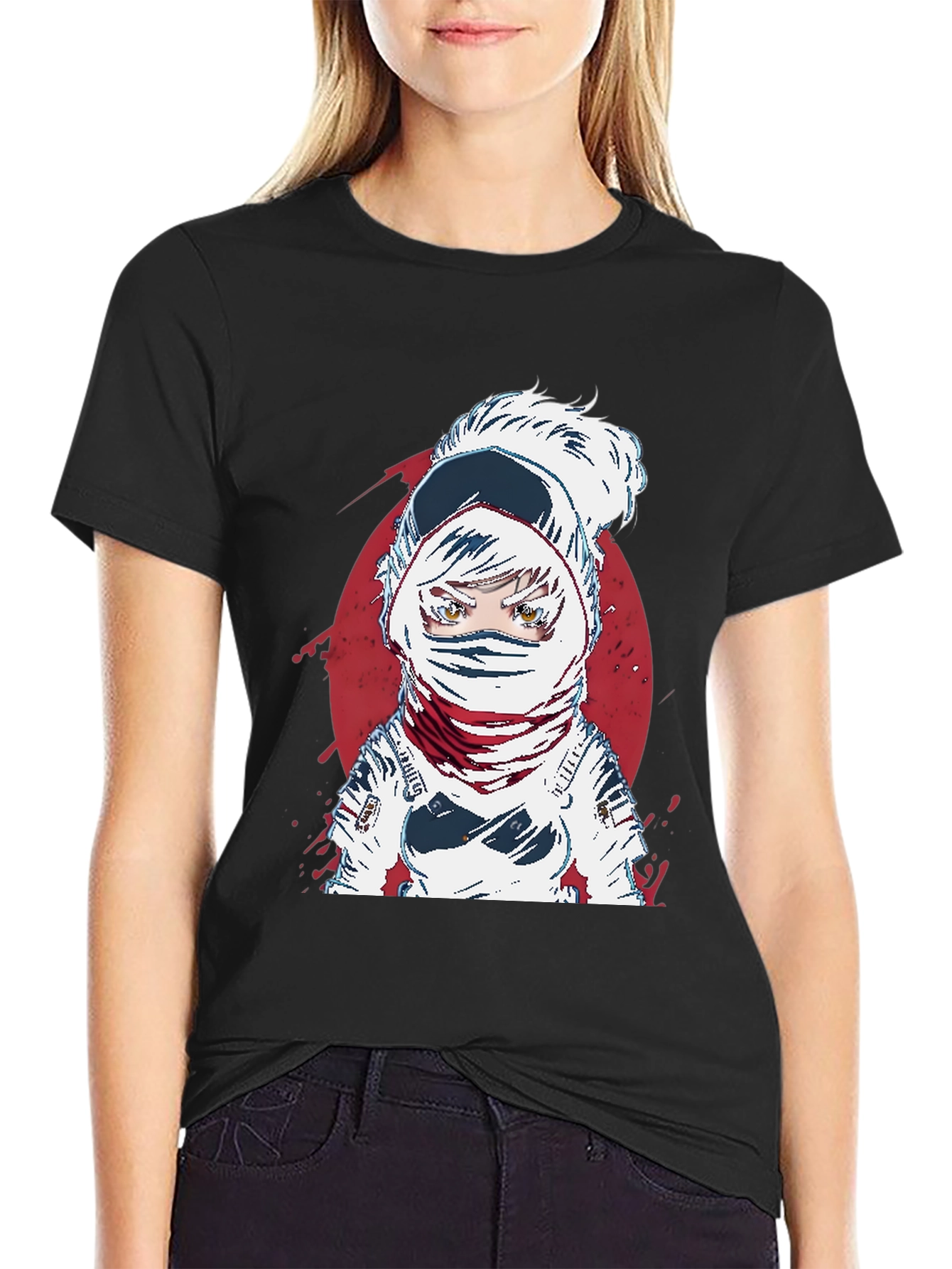Astronaut Anime Graphic Tee - Cool Space Design
