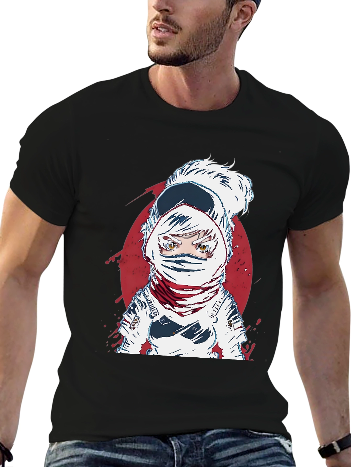 Astronaut Anime Graphic Tee - Cool Space Design