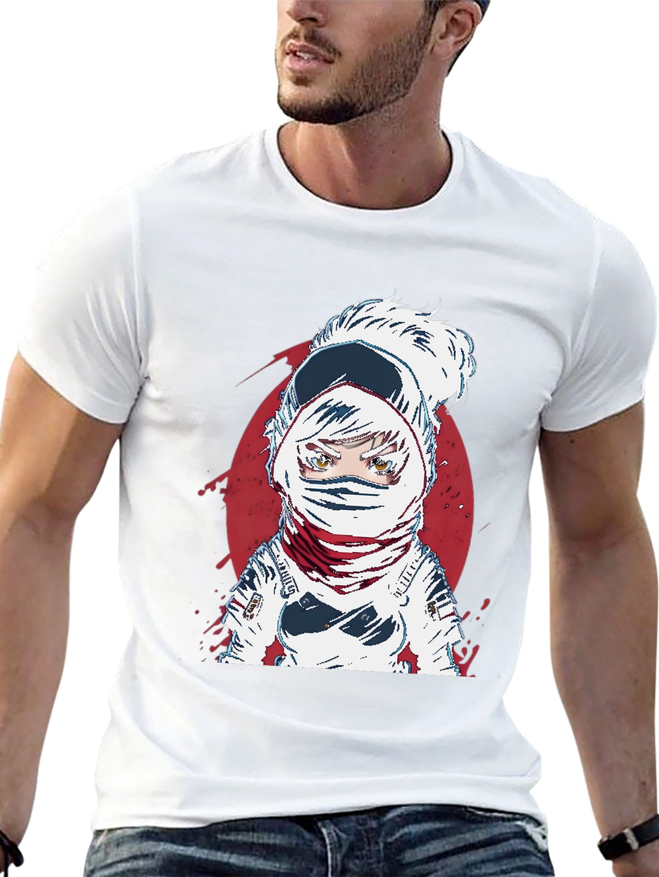 Astronaut Anime Graphic Tee - Cool Space Design