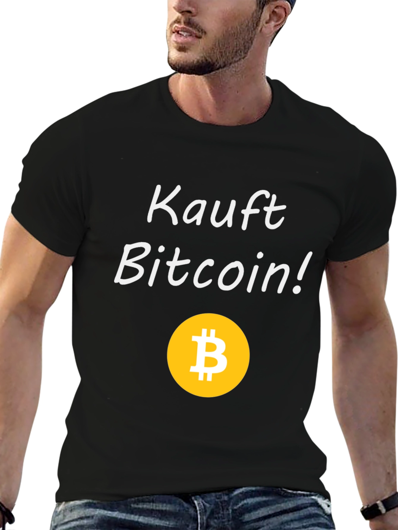 Kauft Bitcoin! Black Graphic Tee